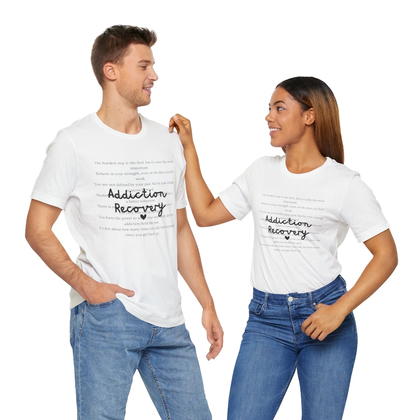 Addiction Recovery Inspirational Message Tee • Unisex Adult Short Sleeve T-Shirt