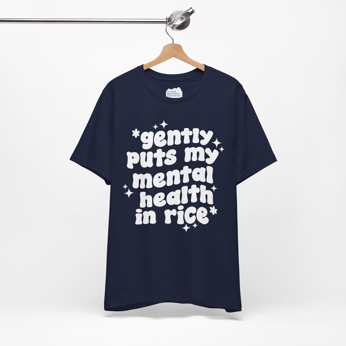 Gently Puts My Mental Health in Rice • Unisex Adult Short Sleeve Tee