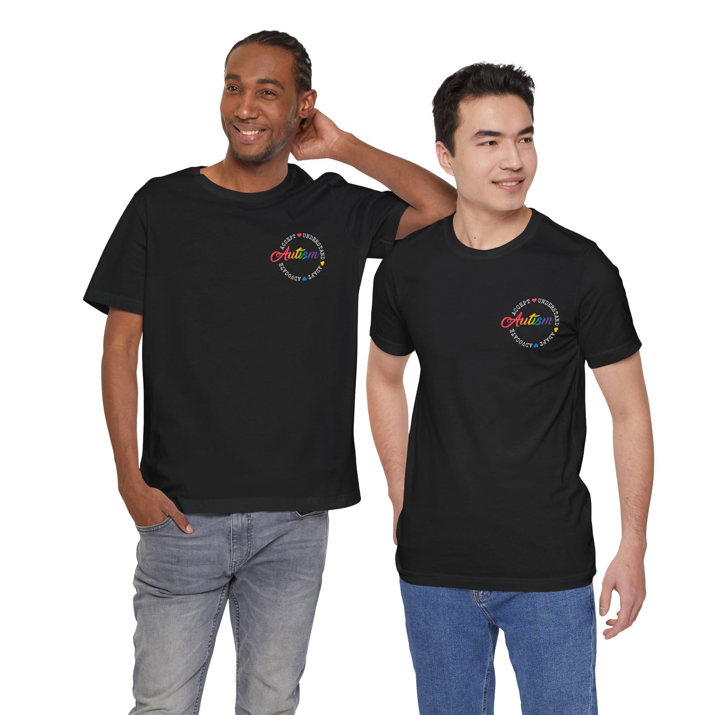 Accept. Understand. Adapt. Advocate. Autism Awareness • Unisex Adult Short Sleeve Tee