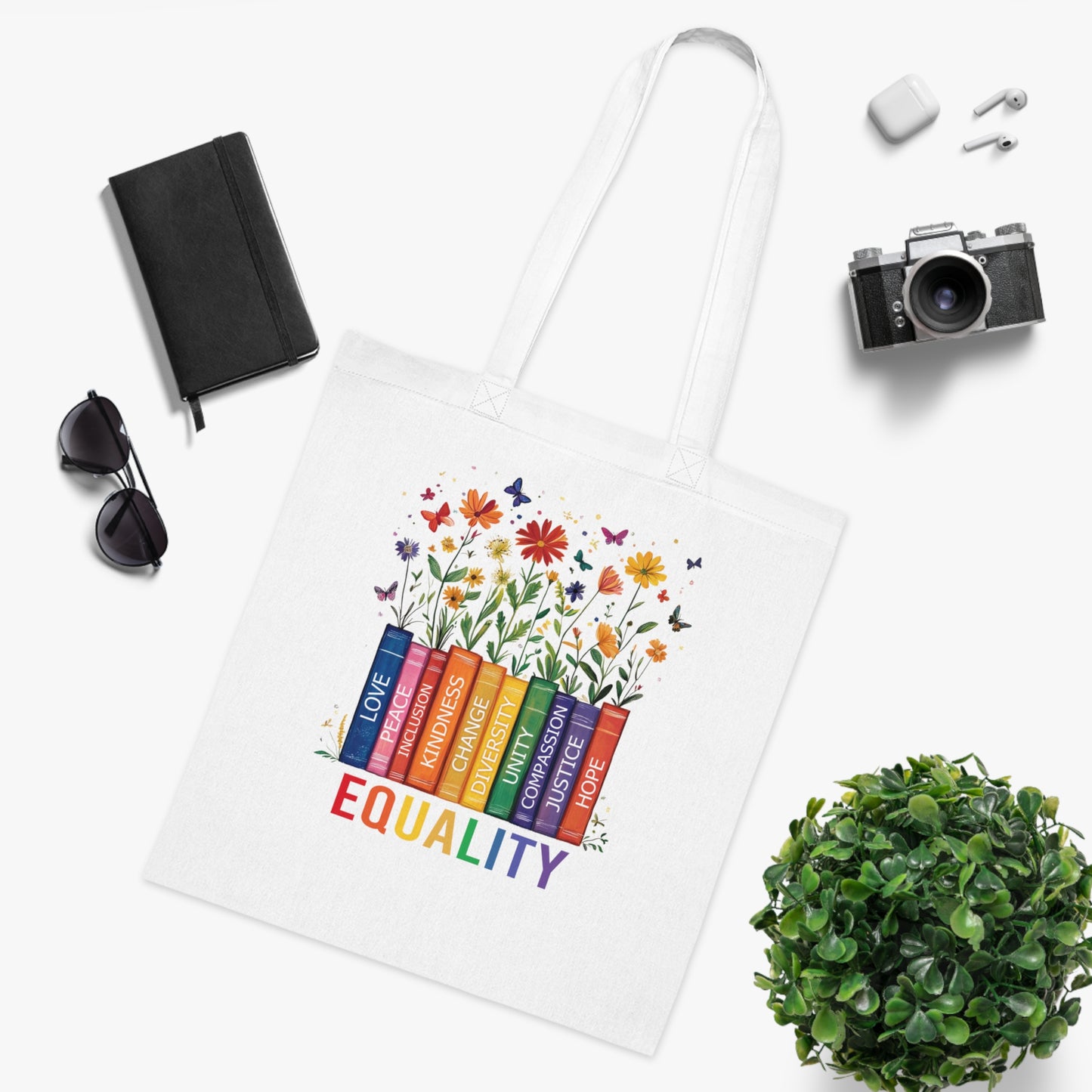 Equality Floral Design • Eco-Friendly Cotton Grocery Tote