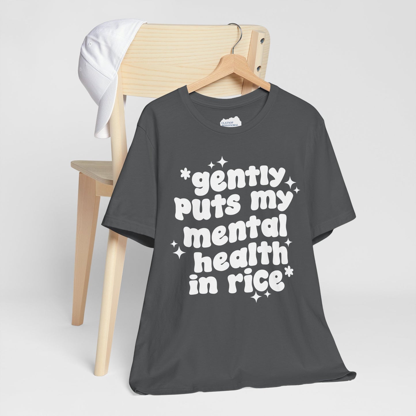 Gently Puts My Mental Health in Rice • Unisex Adult Short Sleeve Tee