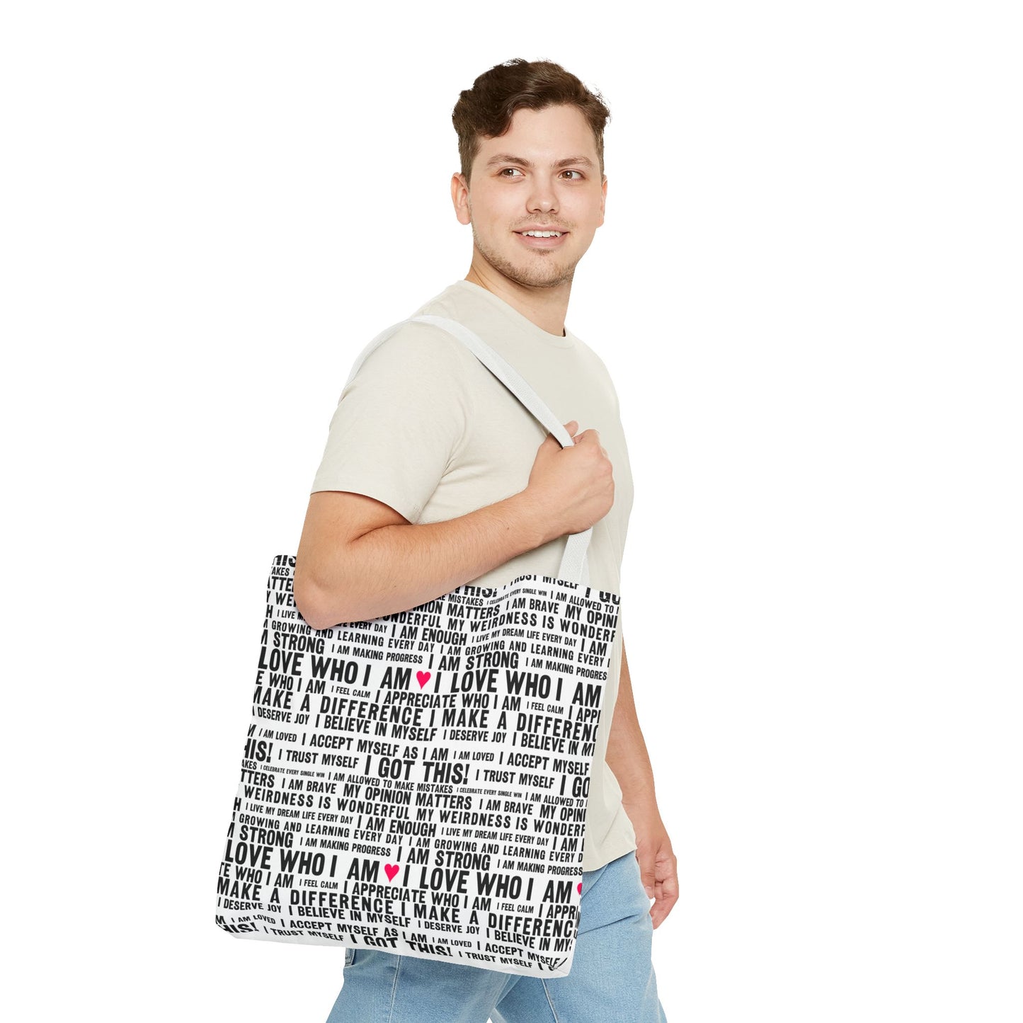 Daily Affirmations in Black & White | Eco-Friendly Tote Bag