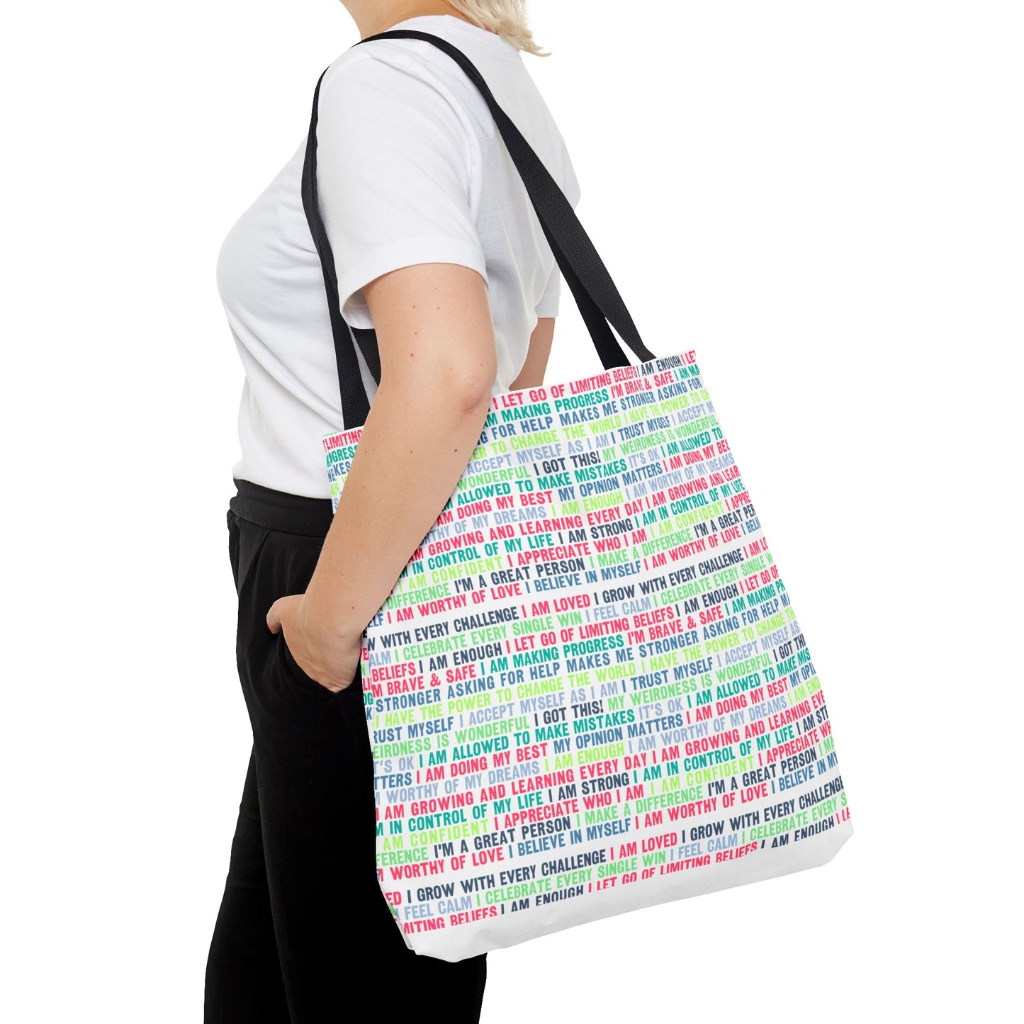 Daily Affirmations in Multi-Color | Eco-Friendly Tote Bag