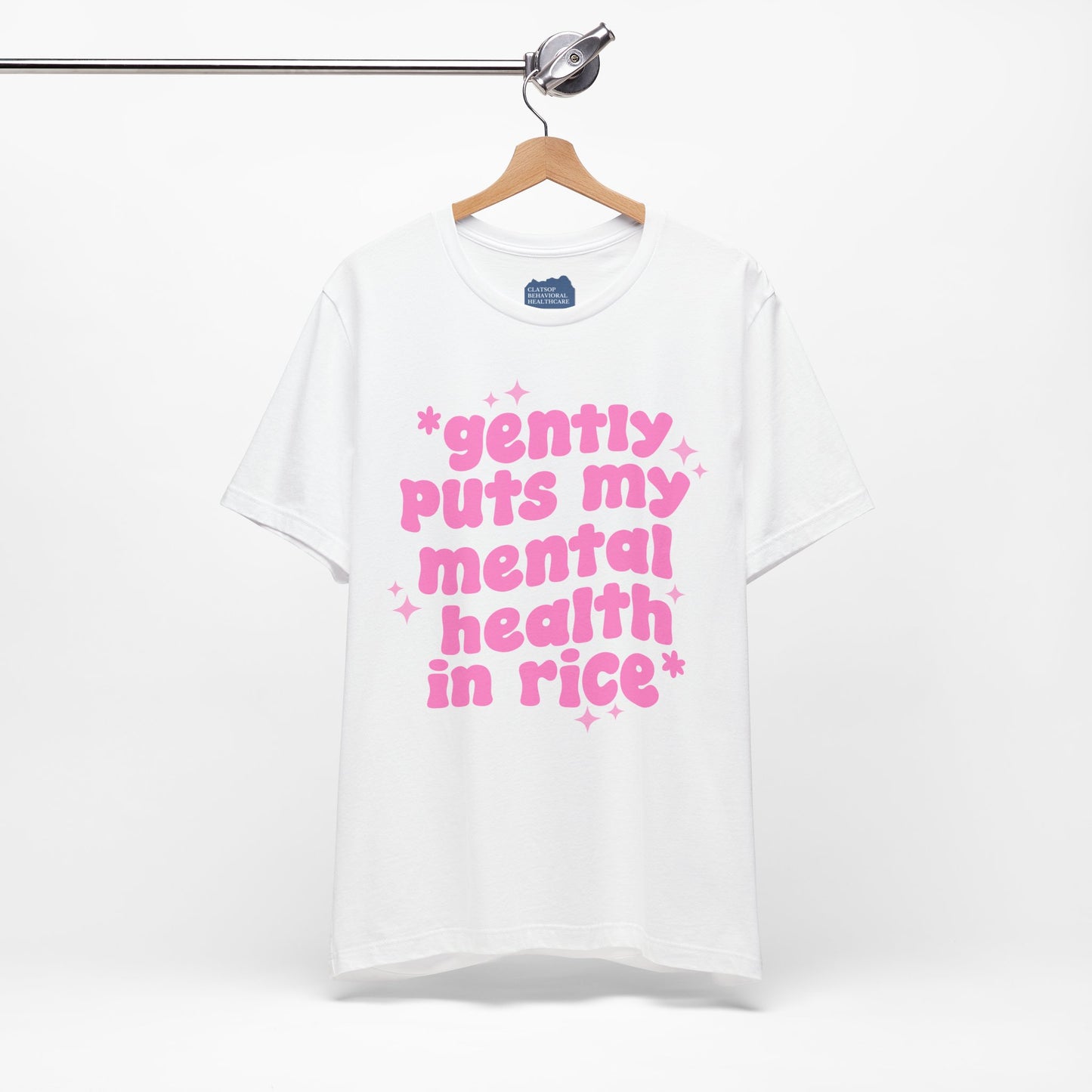 Gently Puts My Mental Health in Rice • Unisex Adult Short Sleeve Tee