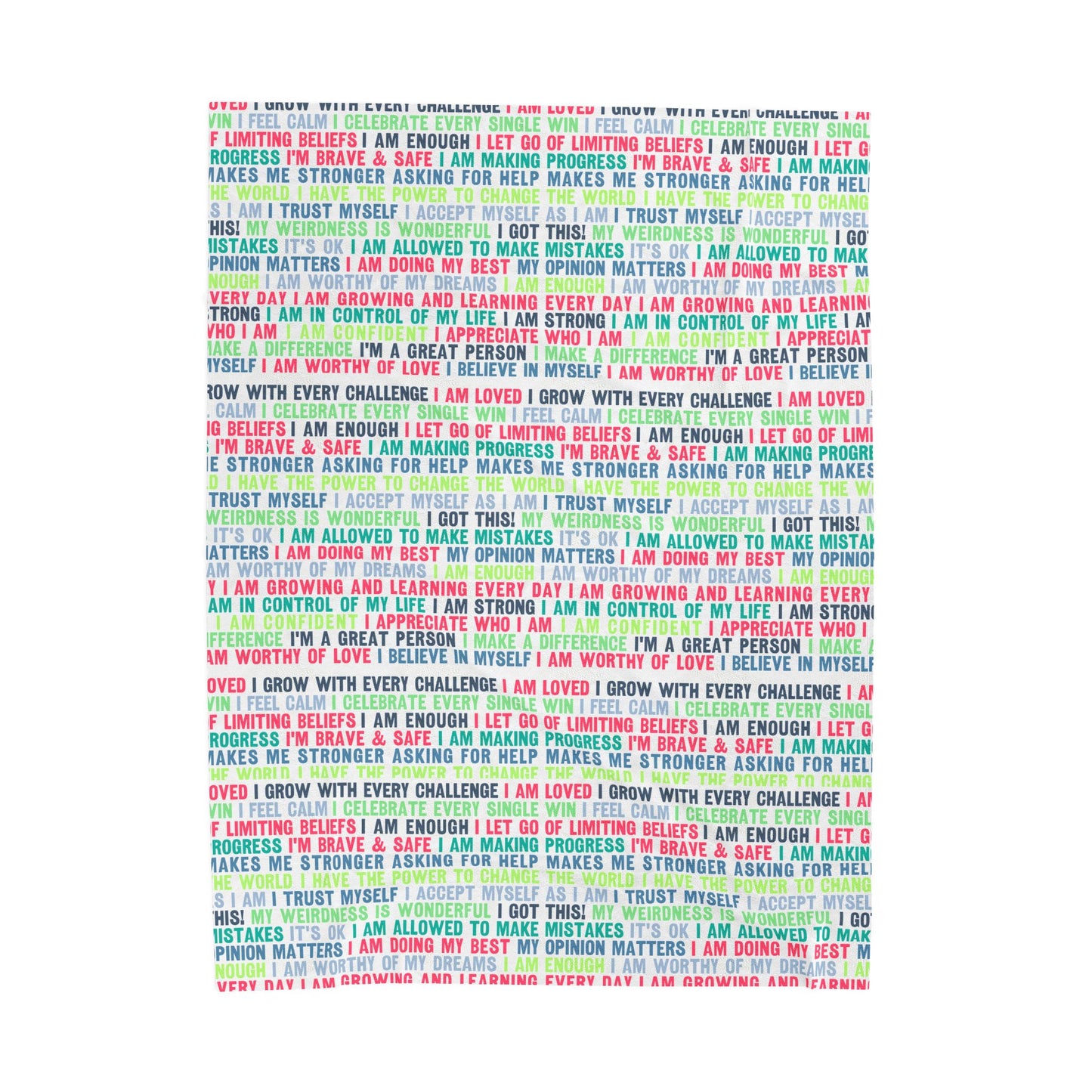 Daily Affirmations in Multi-Color | Velveteen Plush Blanket