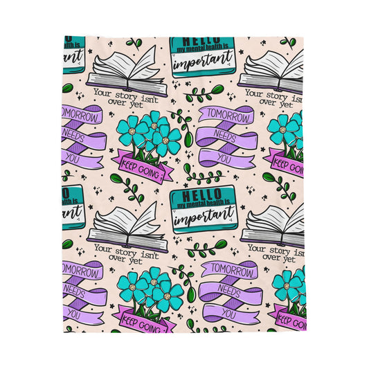 Suicide Prevention Reminder Messages | Velveteen Plush Blanket