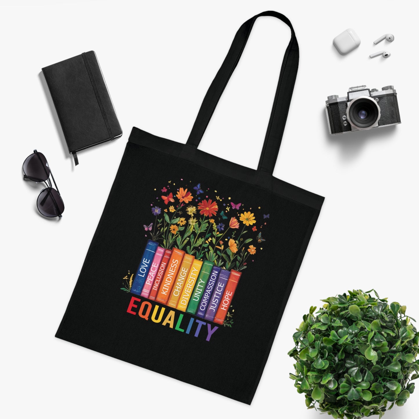 Equality Floral Design • Eco-Friendly Cotton Grocery Tote