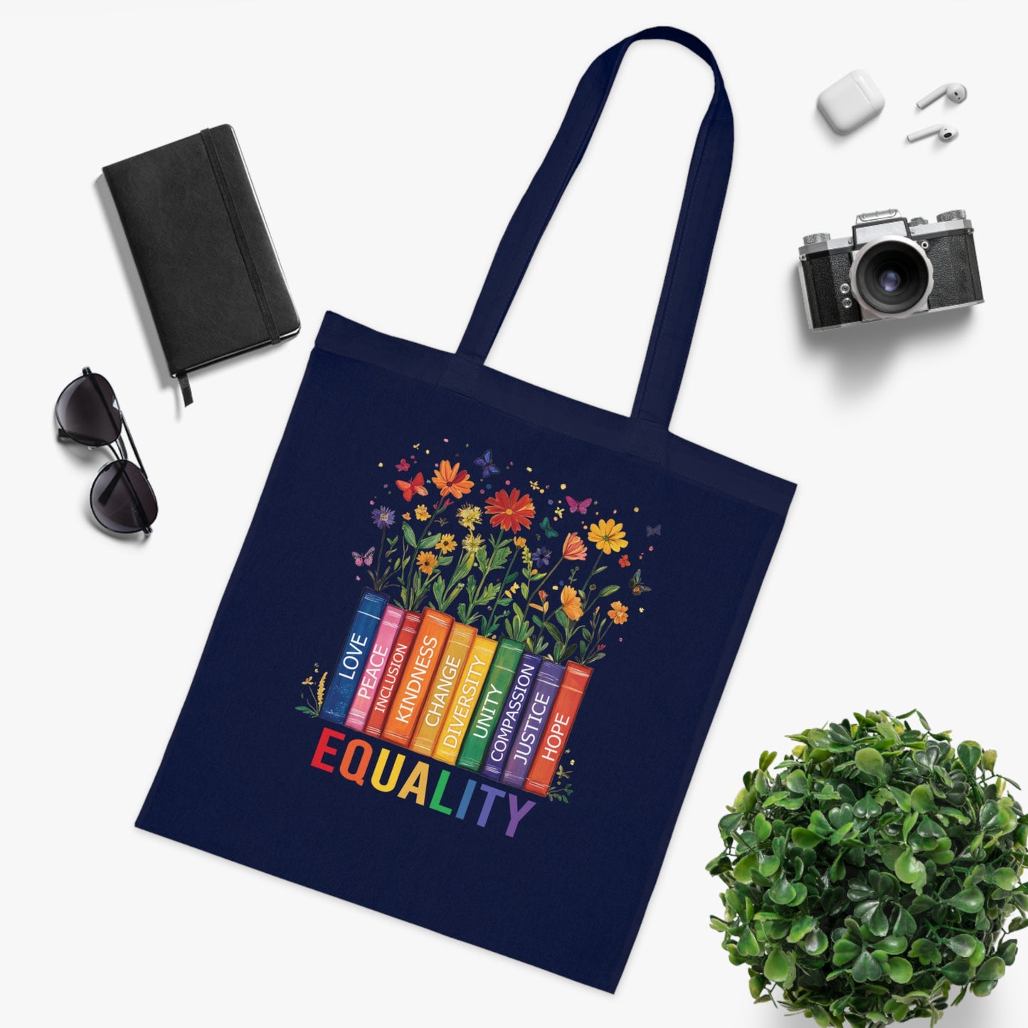 Equality Floral Design • Eco-Friendly Cotton Grocery Tote