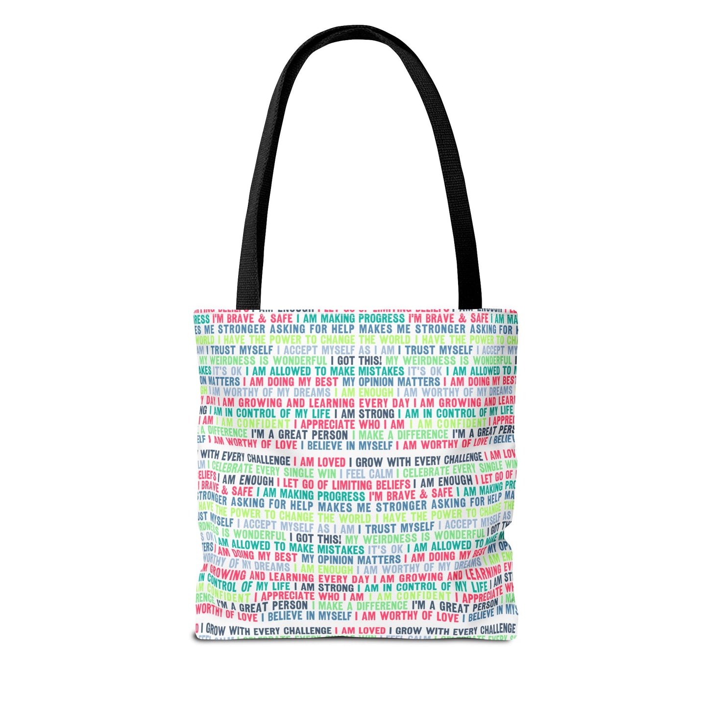 Daily Affirmations in Multi-Color | Eco-Friendly Tote Bag