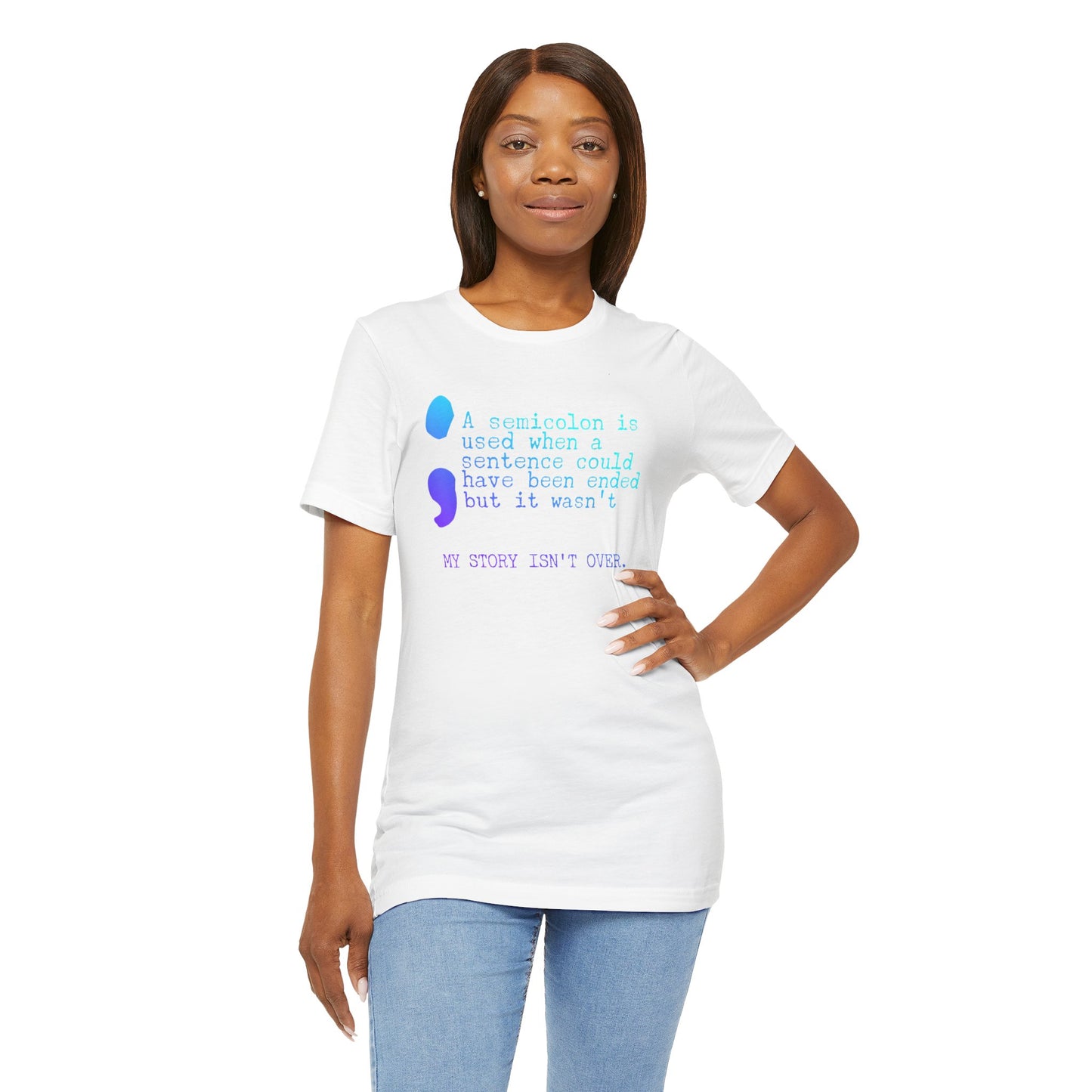 Semicolon Suicide Attempt Survivor Awareness | Unisex Adult Short Sleeve Tee
