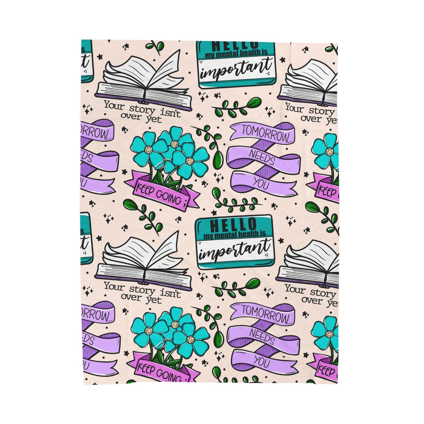 Suicide Prevention Reminder Messages | Velveteen Plush Blanket