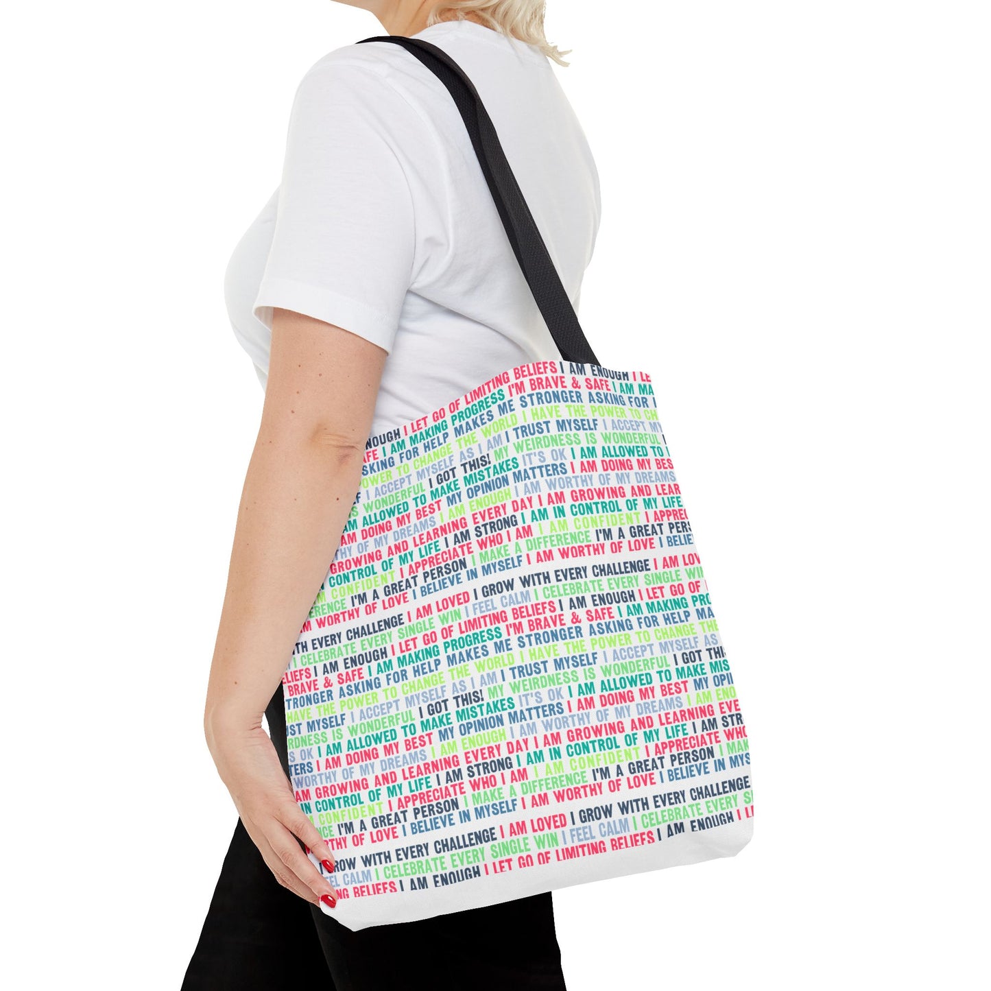 Daily Affirmations in Multi-Color | Eco-Friendly Tote Bag
