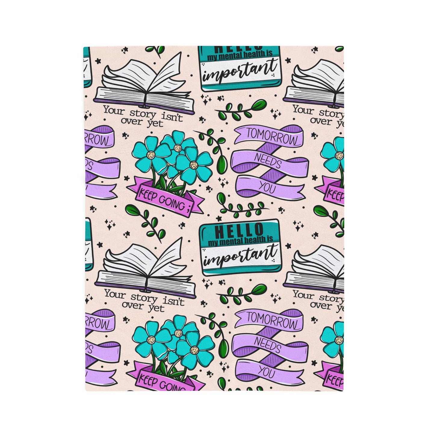 Suicide Prevention Reminder Messages | Velveteen Plush Blanket