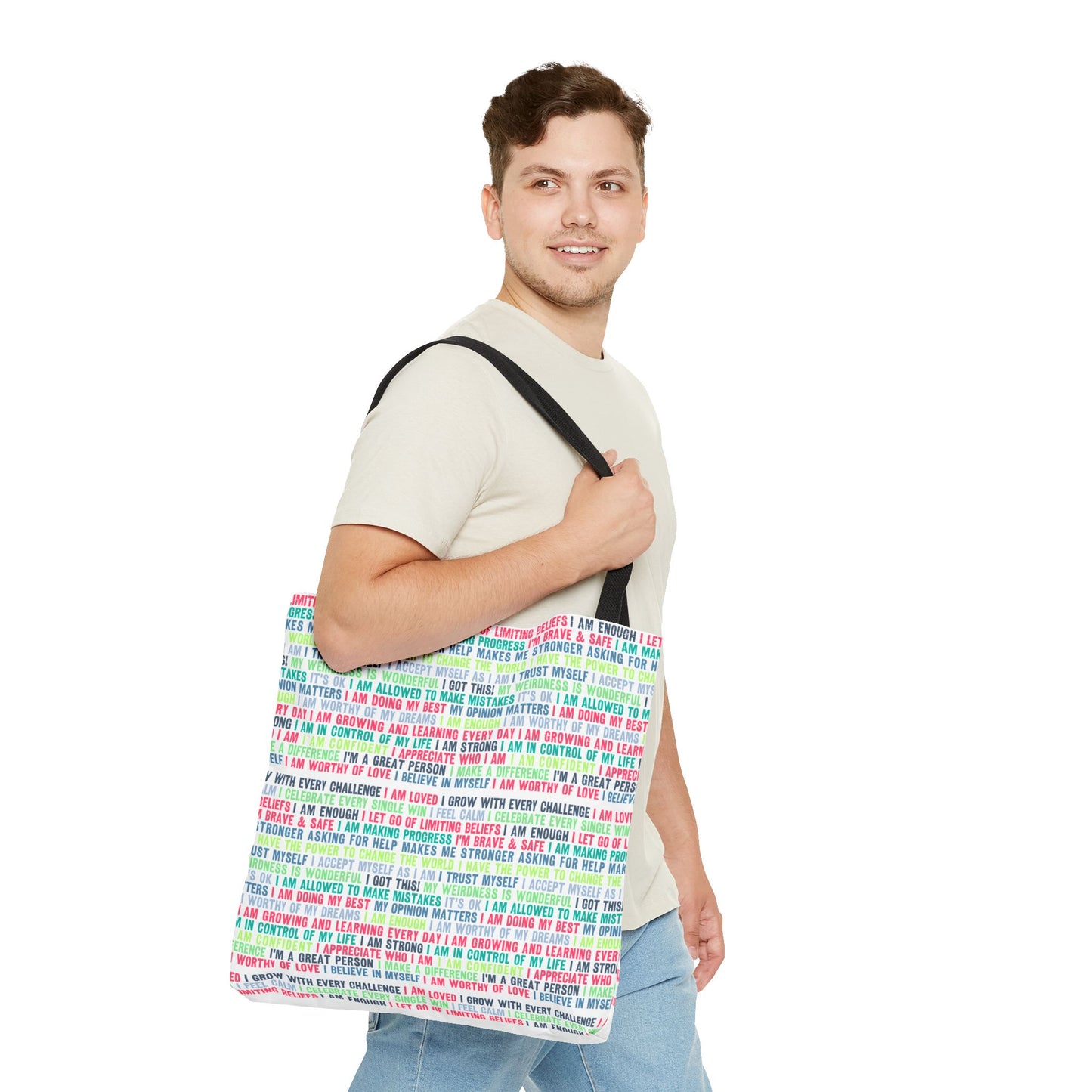 Daily Affirmations in Multi-Color | Eco-Friendly Tote Bag
