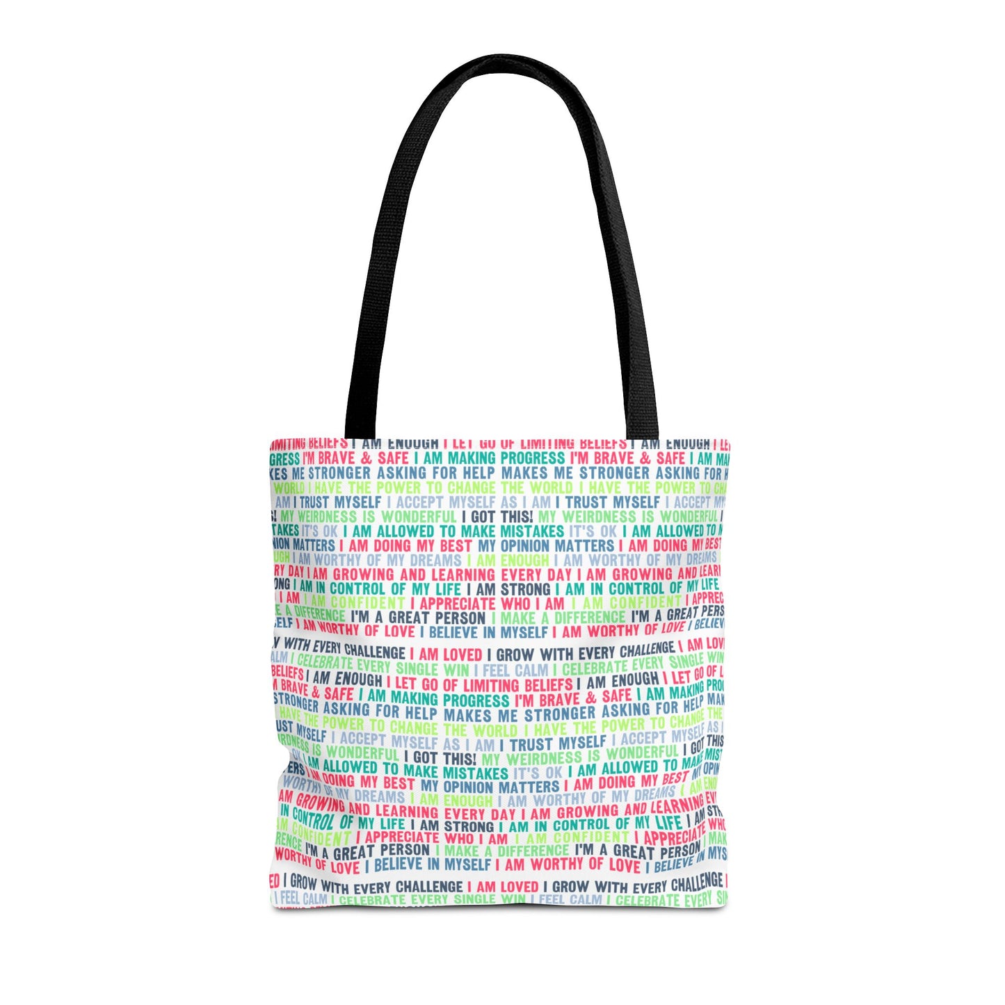 Daily Affirmations in Multi-Color | Eco-Friendly Tote Bag