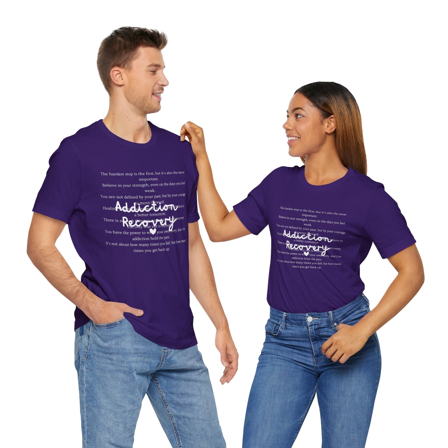 Addiction Recovery Inspirational Message Tee • Unisex Adult Short Sleeve T-Shirt