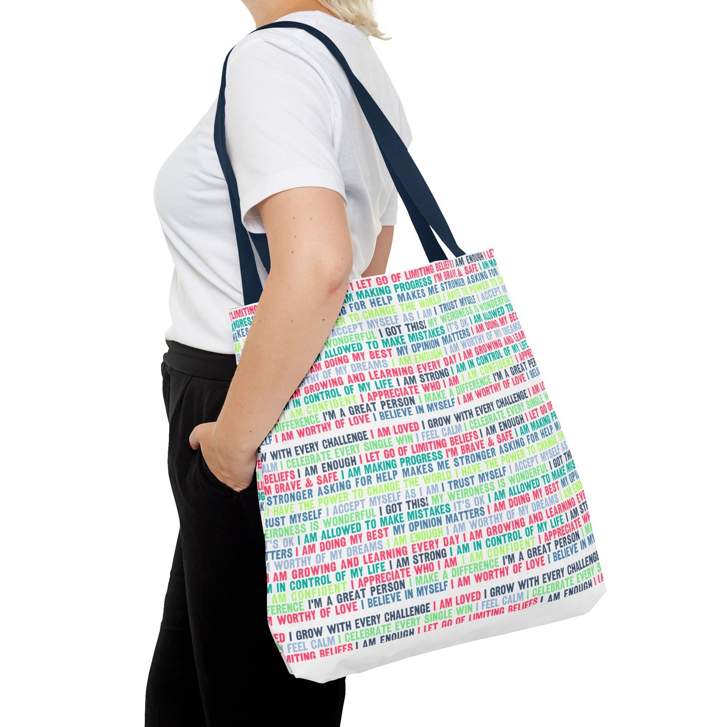 Daily Affirmations in Multi-Color | Eco-Friendly Tote Bag
