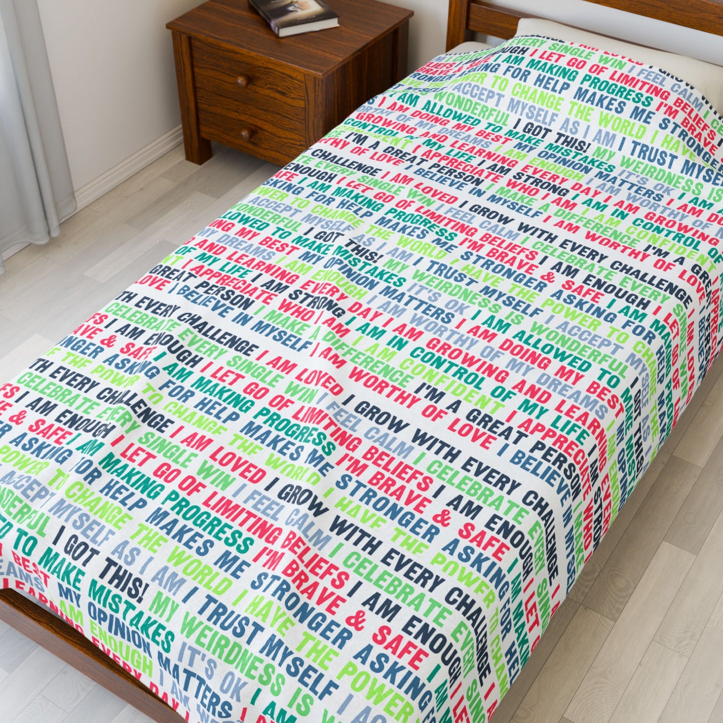 Daily Affirmations in Multi-Color | Velveteen Plush Blanket