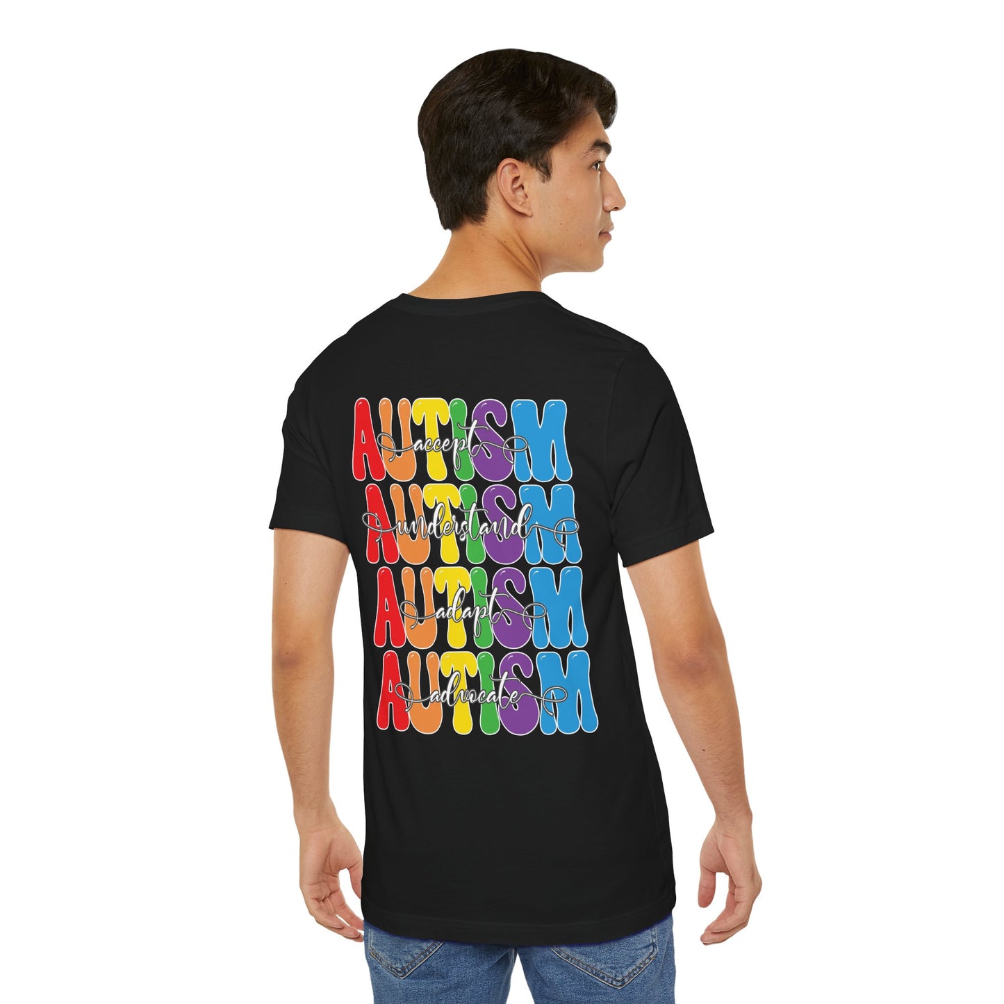 Accept. Understand. Adapt. Advocate. Autism Awareness • Unisex Adult Short Sleeve Tee