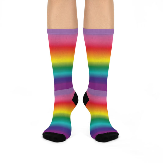 Colorful Rainbow Gradient • Cushioned One-Size Crew Socks