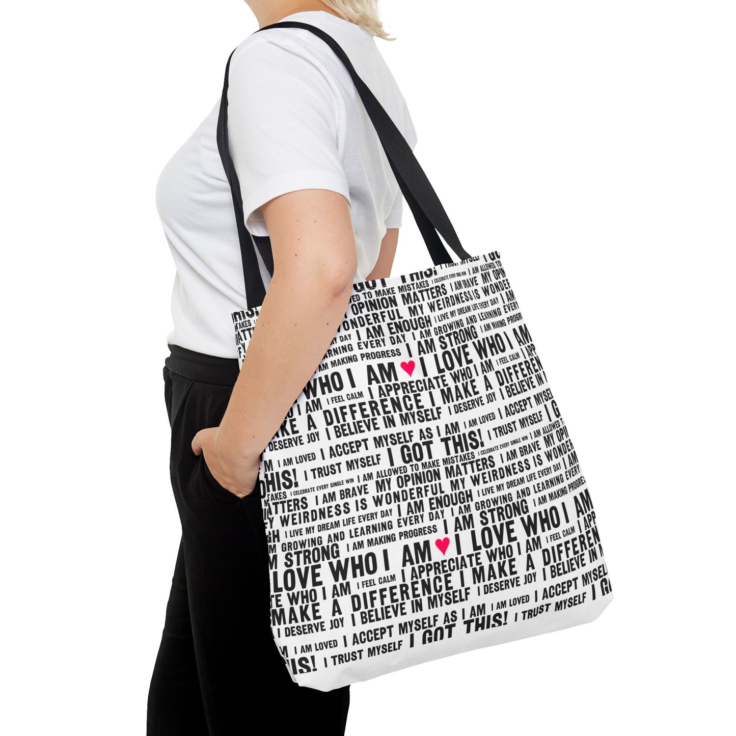 Daily Affirmations in Black & White | Eco-Friendly Tote Bag