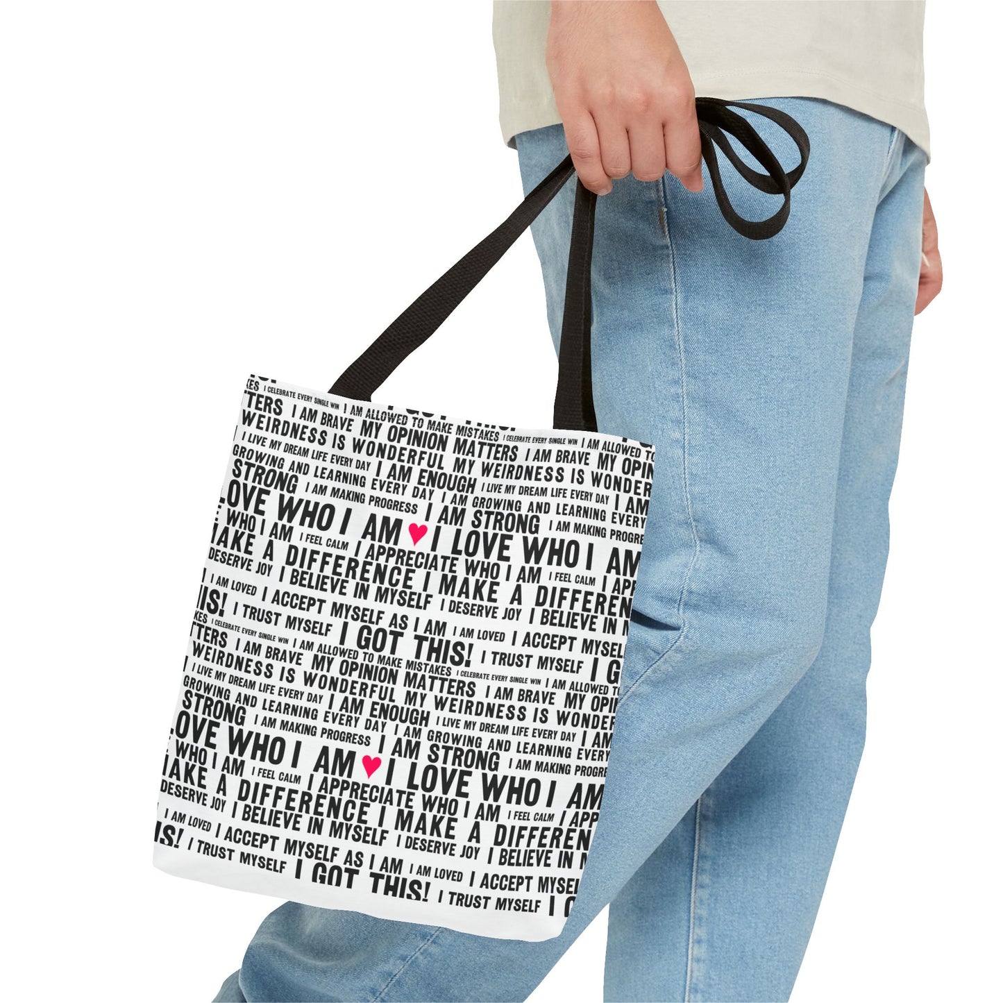 Daily Affirmations in Black & White | Eco-Friendly Tote Bag