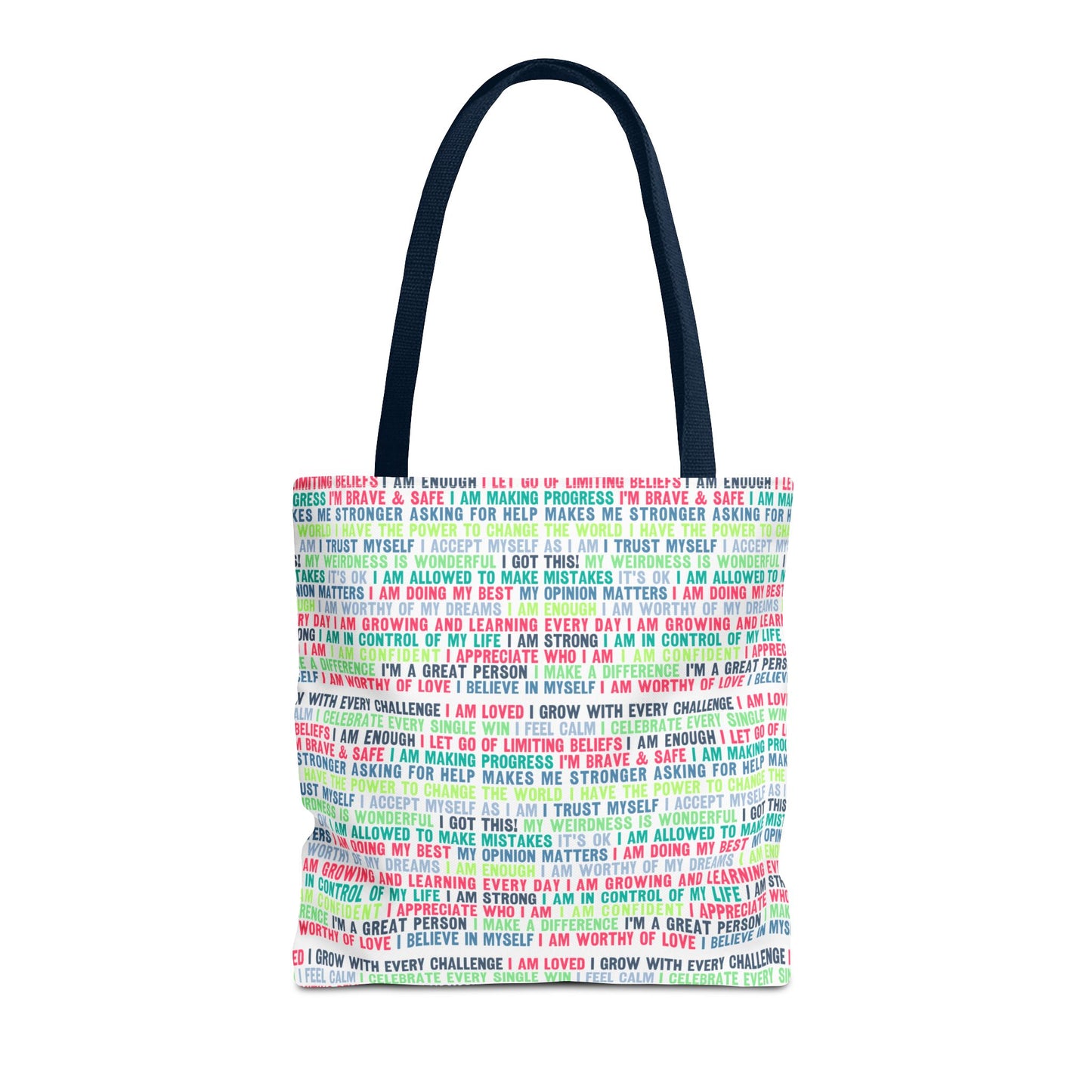 Daily Affirmations in Multi-Color | Eco-Friendly Tote Bag