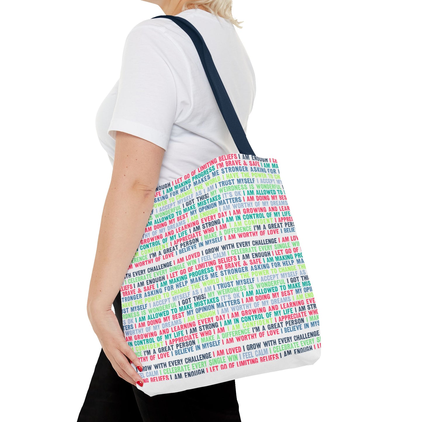 Daily Affirmations in Multi-Color | Eco-Friendly Tote Bag