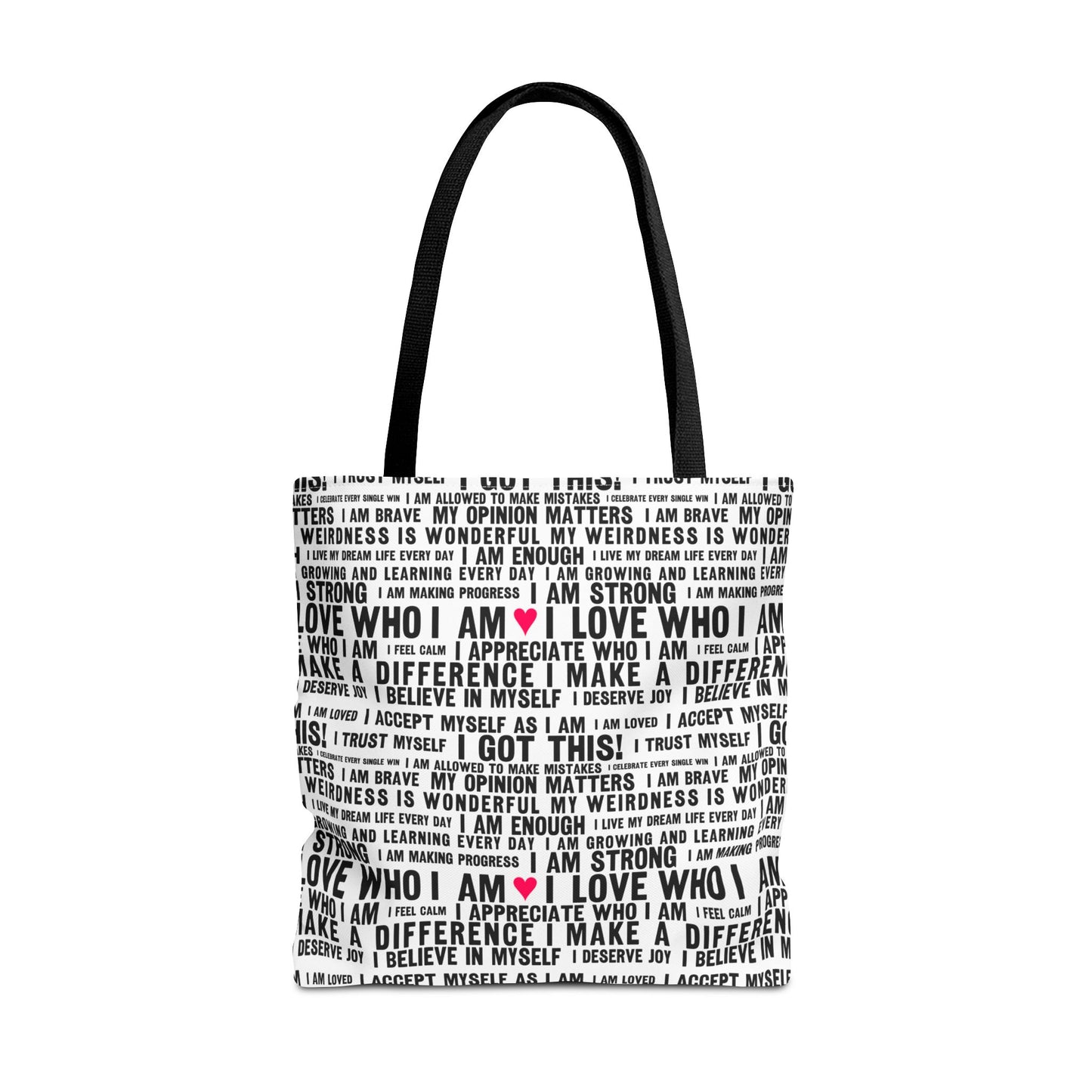 Daily Affirmations in Black & White | Eco-Friendly Tote Bag