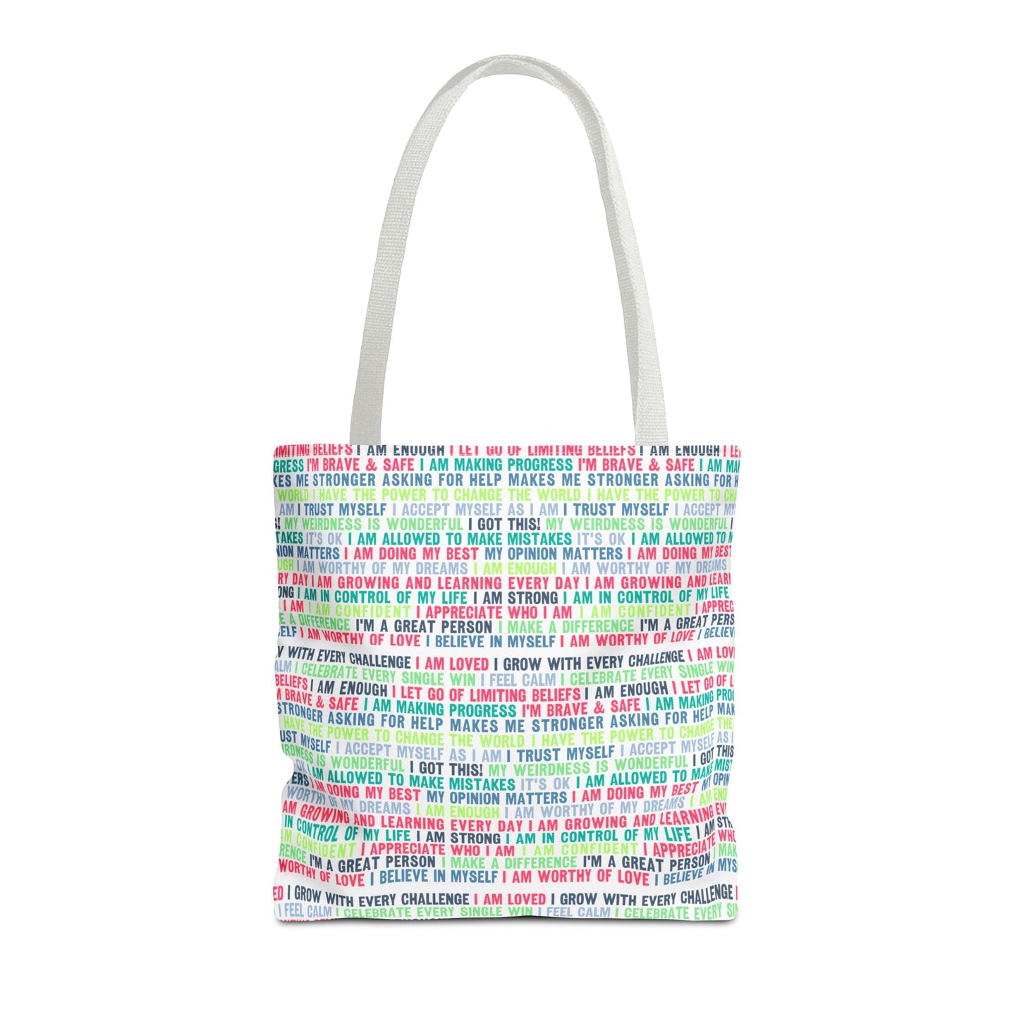 Daily Affirmations in Multi-Color | Eco-Friendly Tote Bag