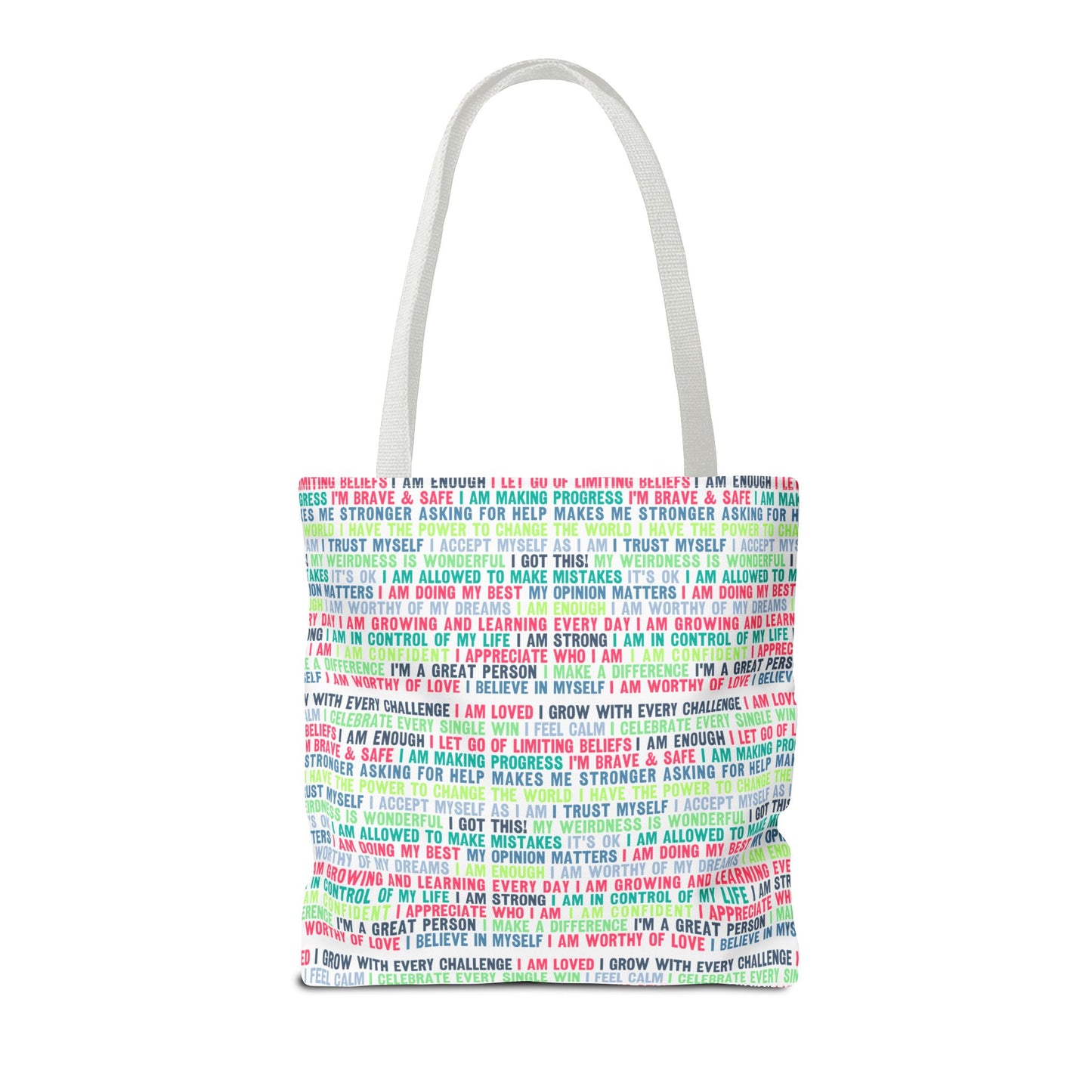 Daily Affirmations in Multi-Color | Eco-Friendly Tote Bag
