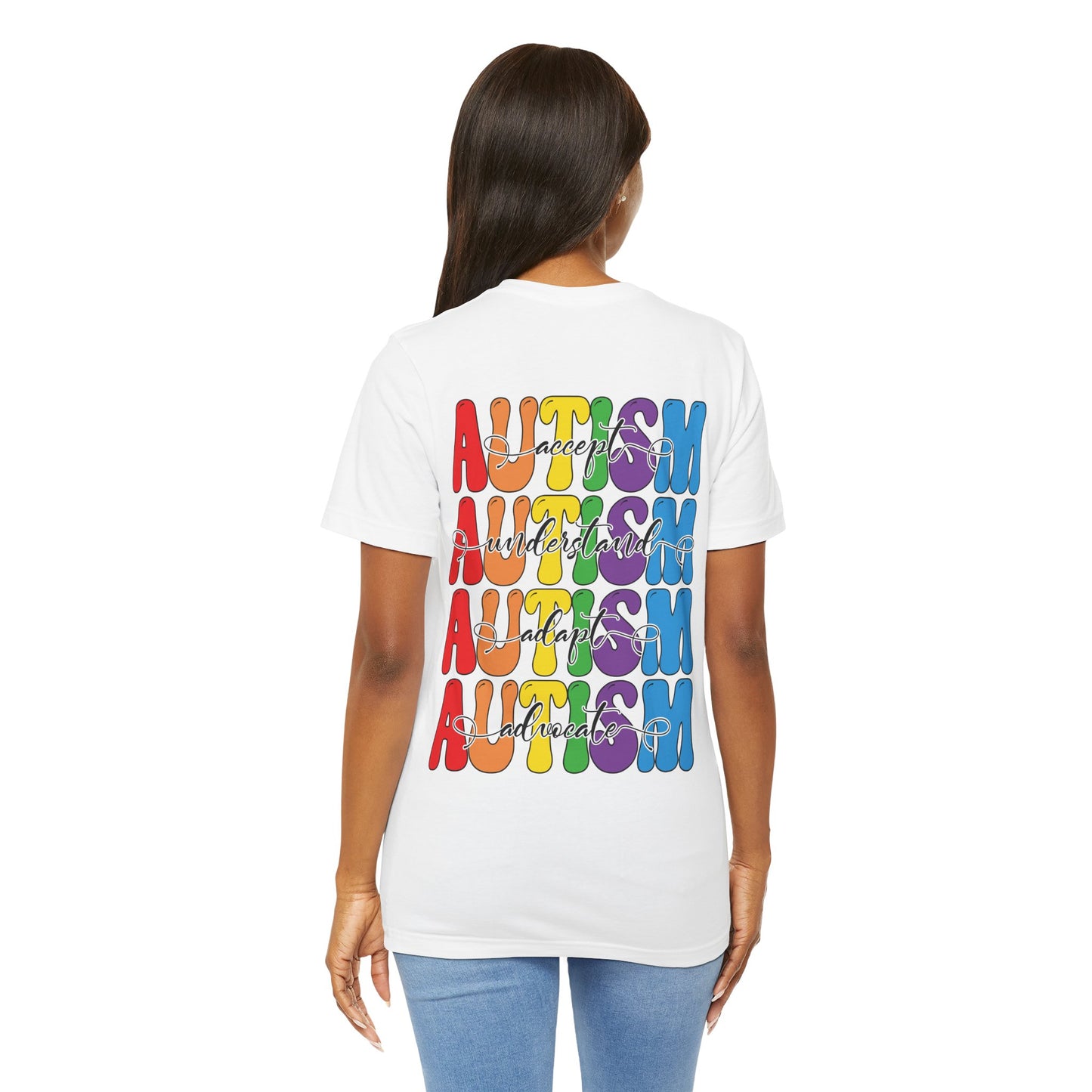 Accept. Understand. Adapt. Advocate. Autism Awareness • Unisex Adult Short Sleeve Tee