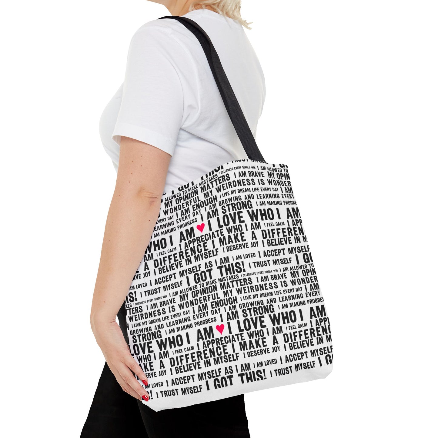 Daily Affirmations in Black & White | Eco-Friendly Tote Bag