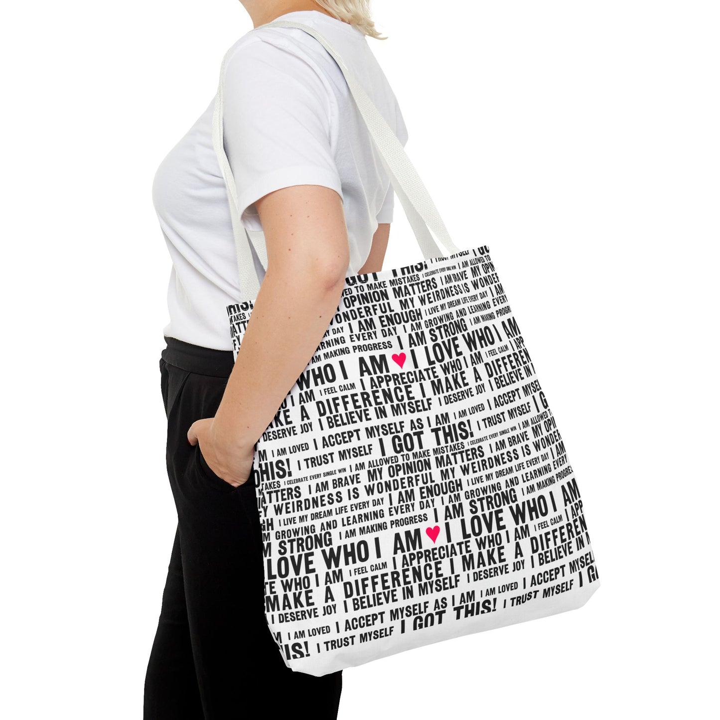 Daily Affirmations in Black & White | Eco-Friendly Tote Bag