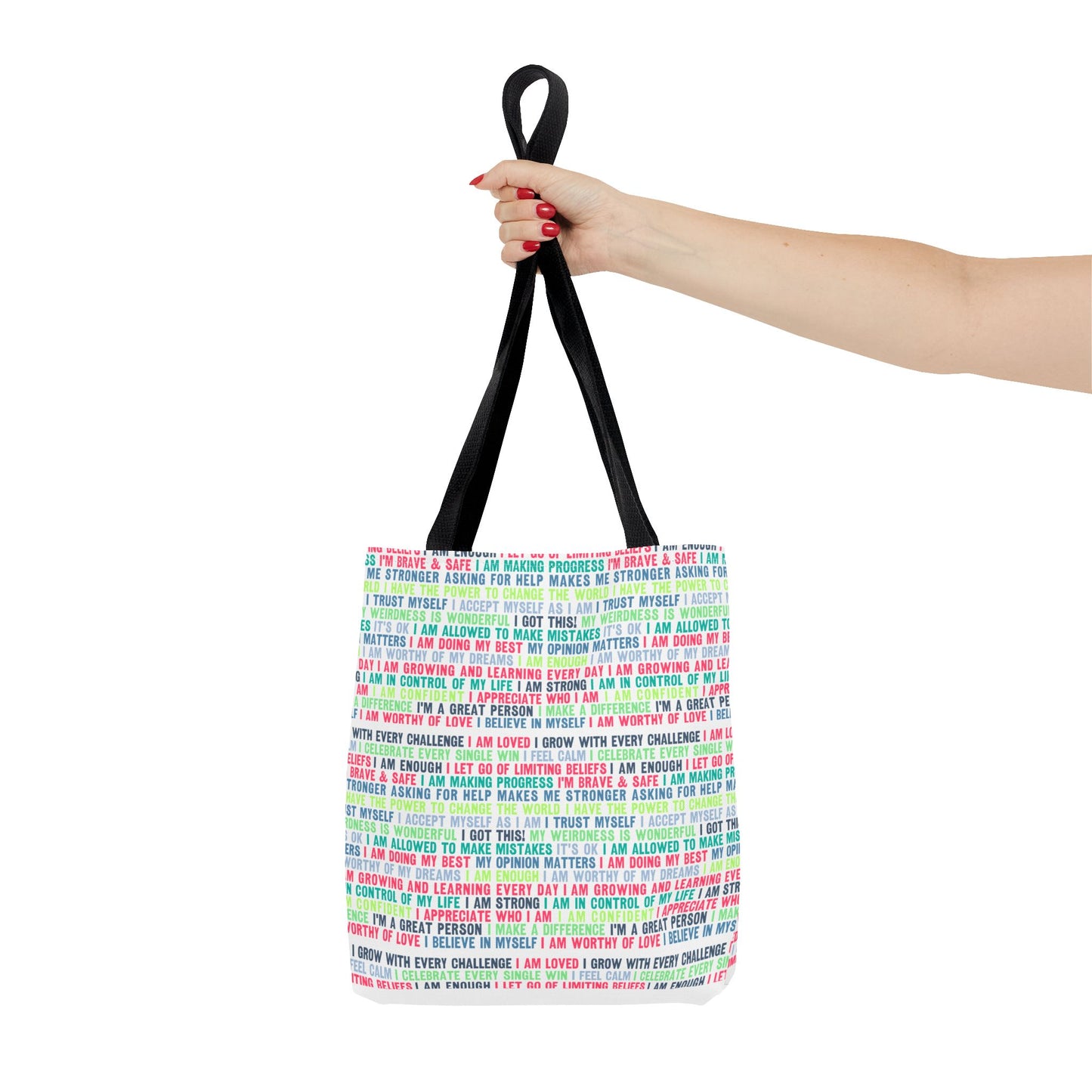 Daily Affirmations in Multi-Color | Eco-Friendly Tote Bag