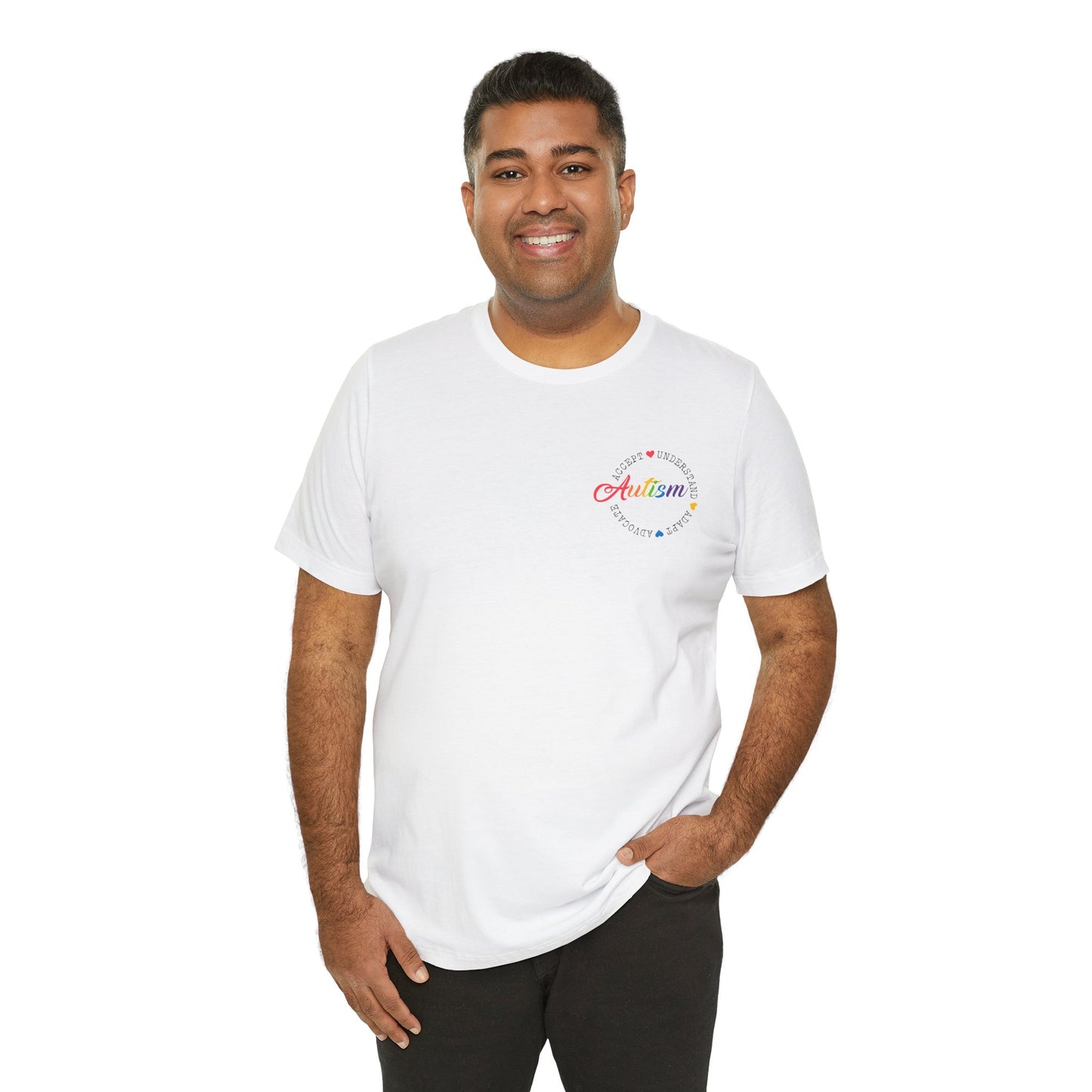 Accept. Understand. Adapt. Advocate. Autism Awareness • Unisex Adult Short Sleeve Tee