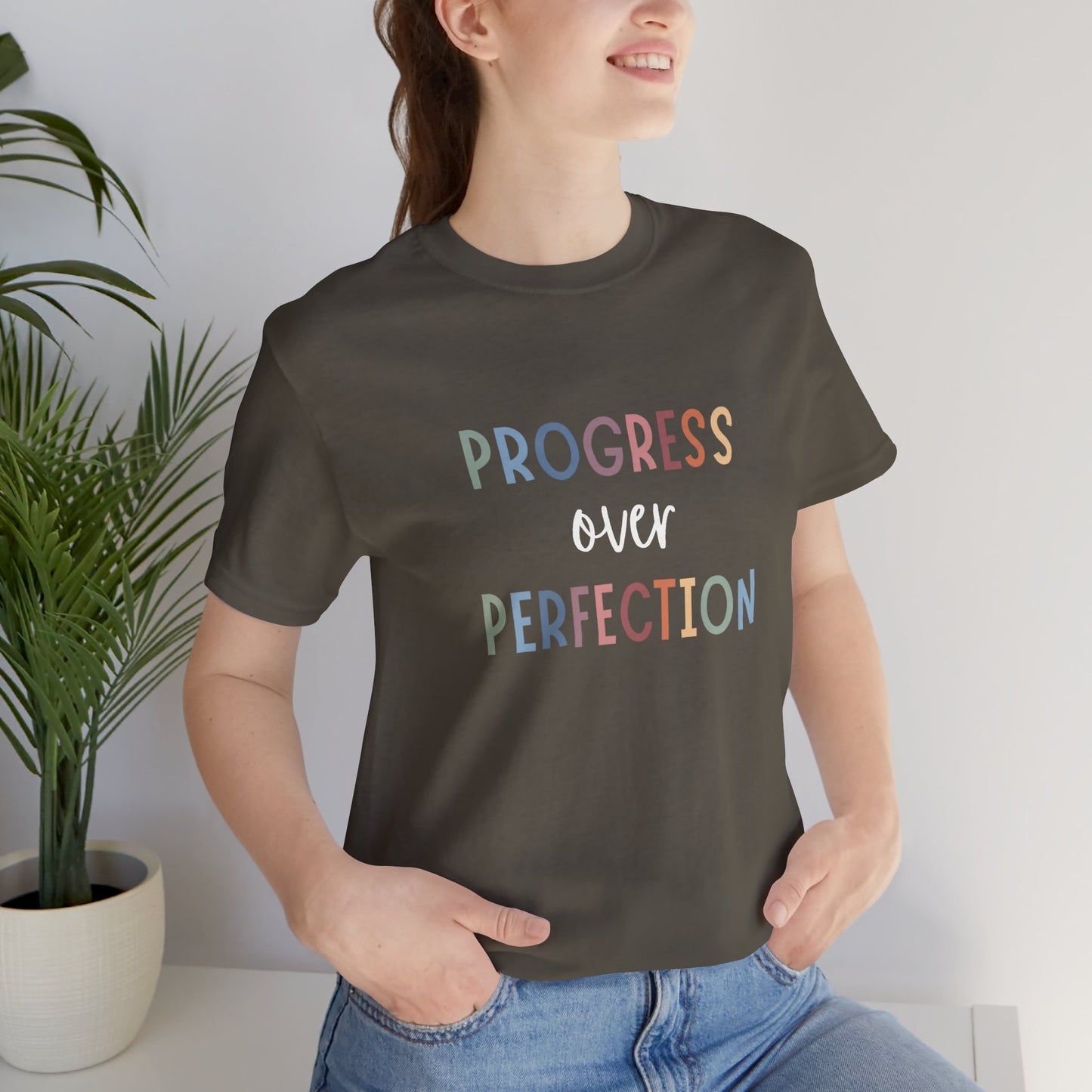 Progress Over Perfection Tee • Unisex Adult Short Sleeve Tee