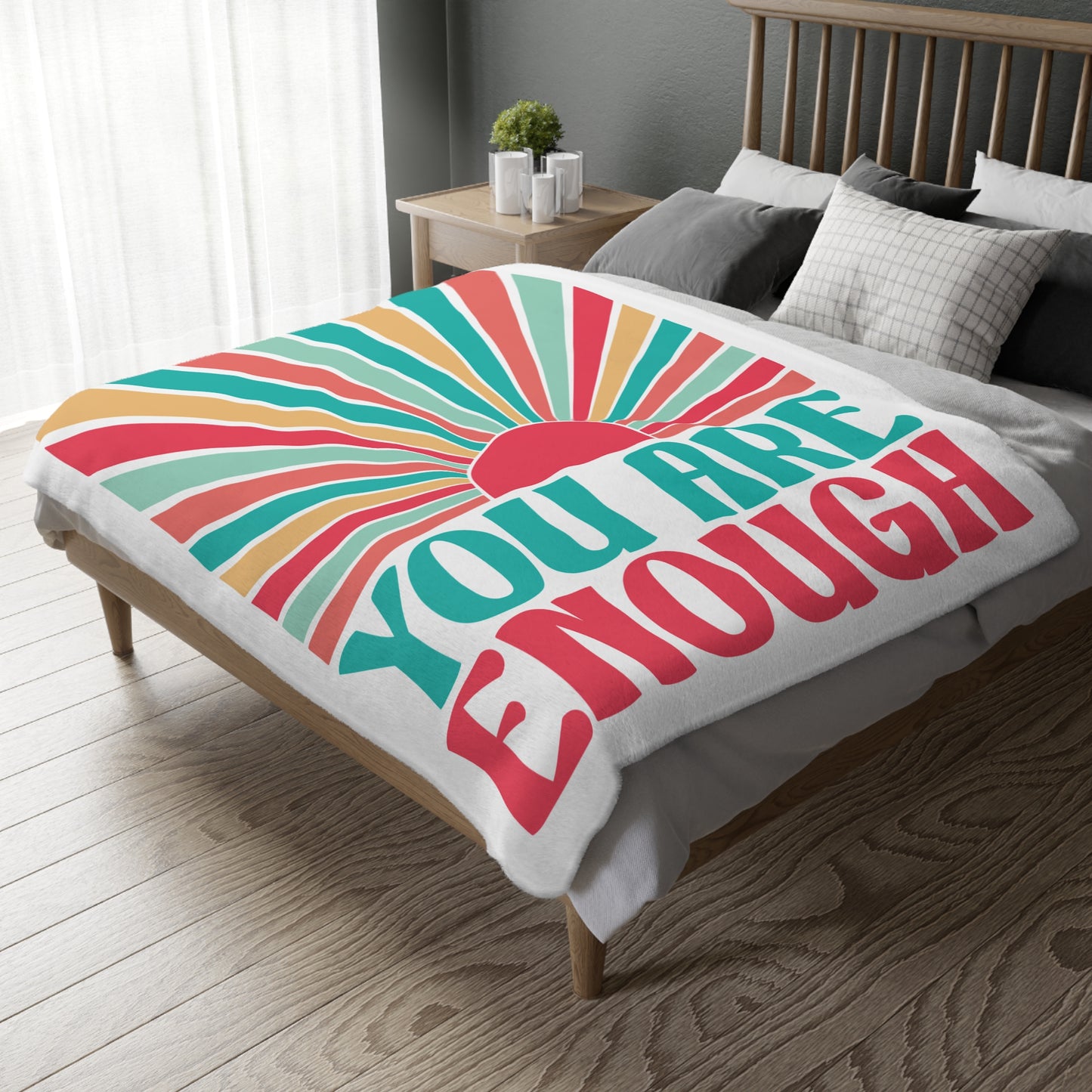 'You Are Enough' | Velveteen Throw Blanket