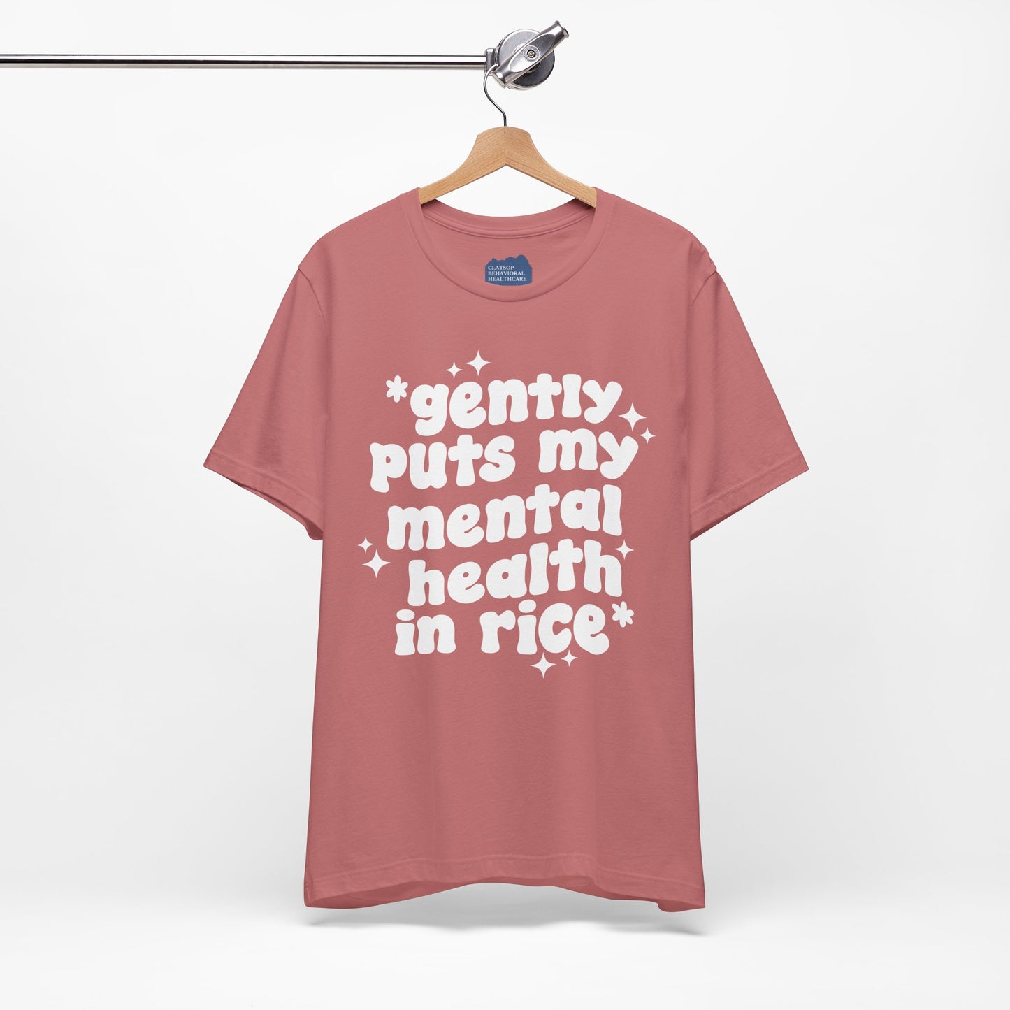 Gently Puts My Mental Health in Rice • Unisex Adult Short Sleeve Tee