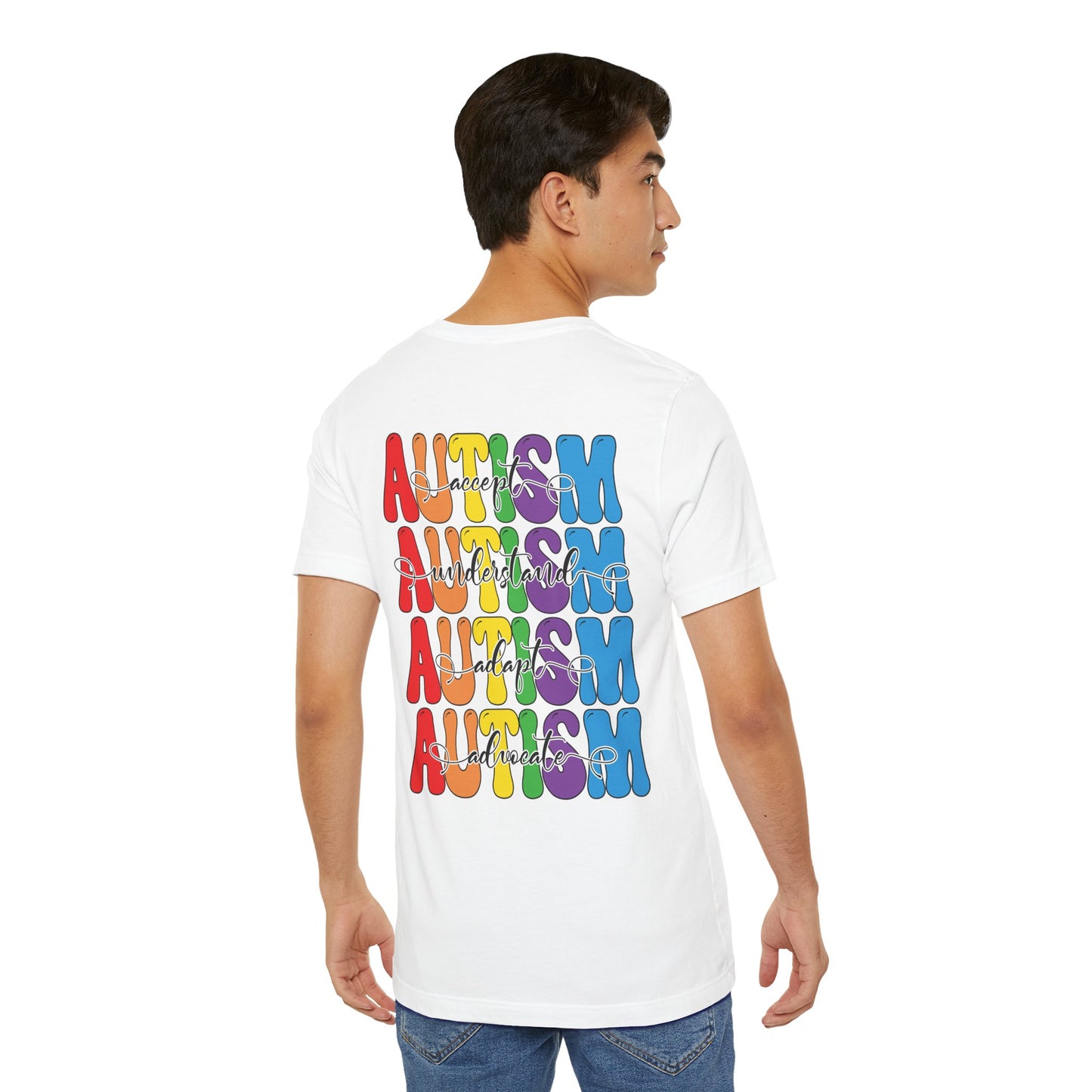 Accept. Understand. Adapt. Advocate. Autism Awareness • Unisex Adult Short Sleeve Tee