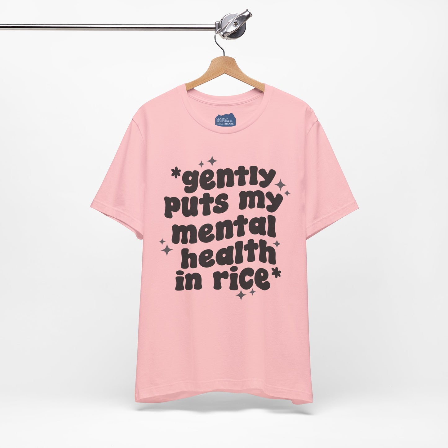 Gently Puts My Mental Health in Rice • Unisex Adult Short Sleeve Tee