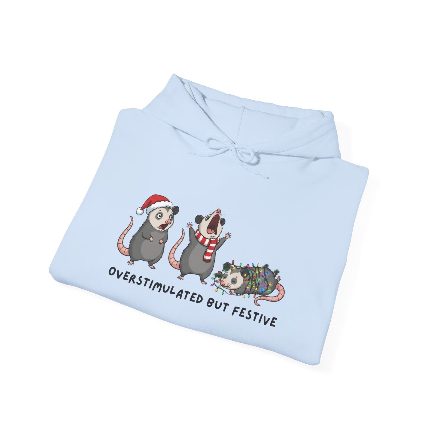 "Overstimulated But Festive" Christmas • Unisex Adult Hoodie