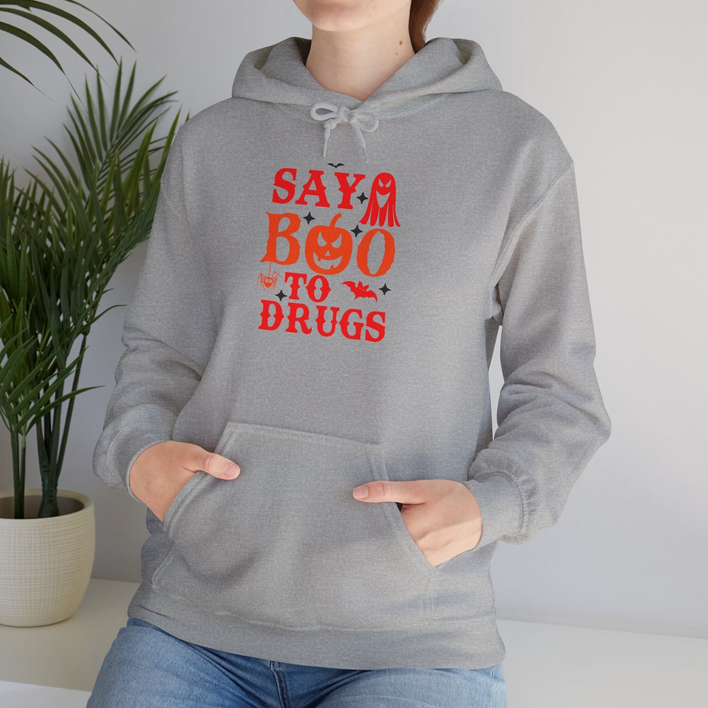 Halloween "Say Boo to Drugs" Graphic | Unisex Adult Hoodie