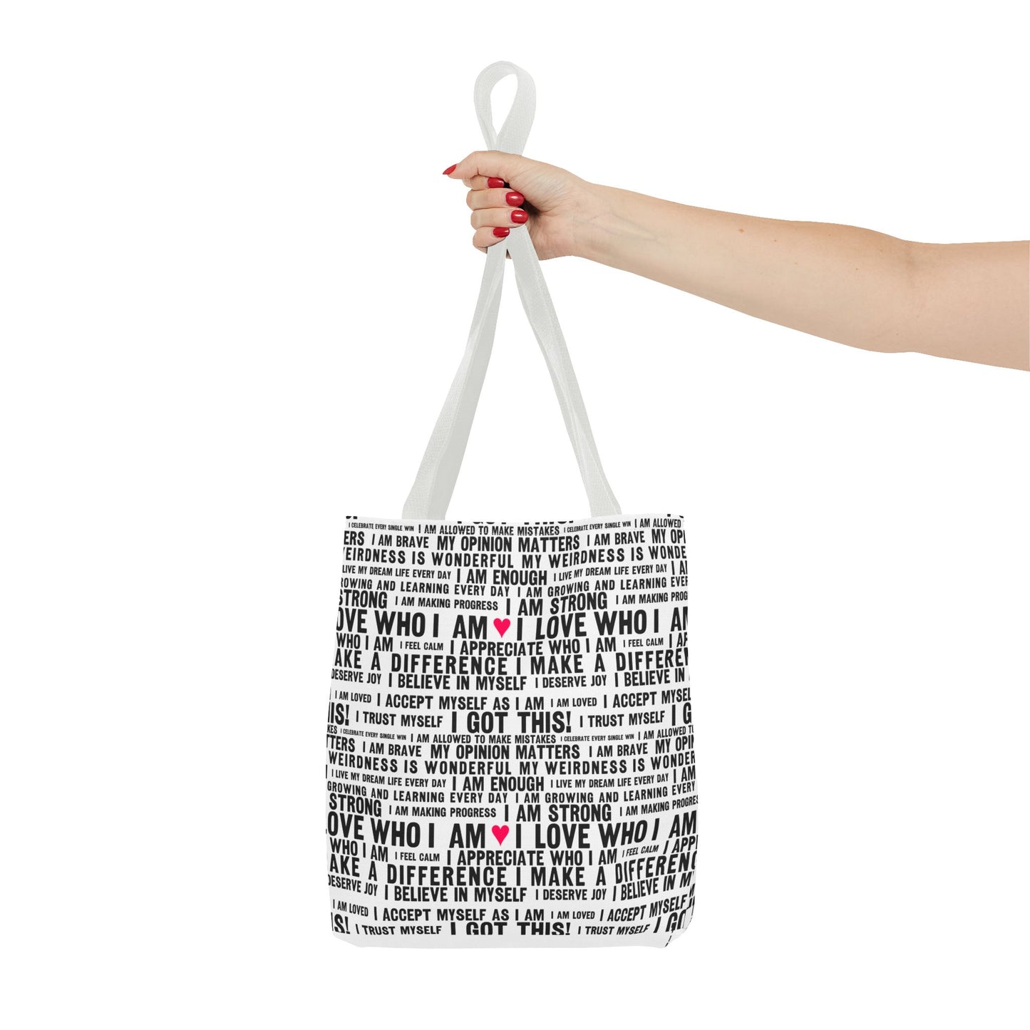 Daily Affirmations in Black & White | Eco-Friendly Tote Bag