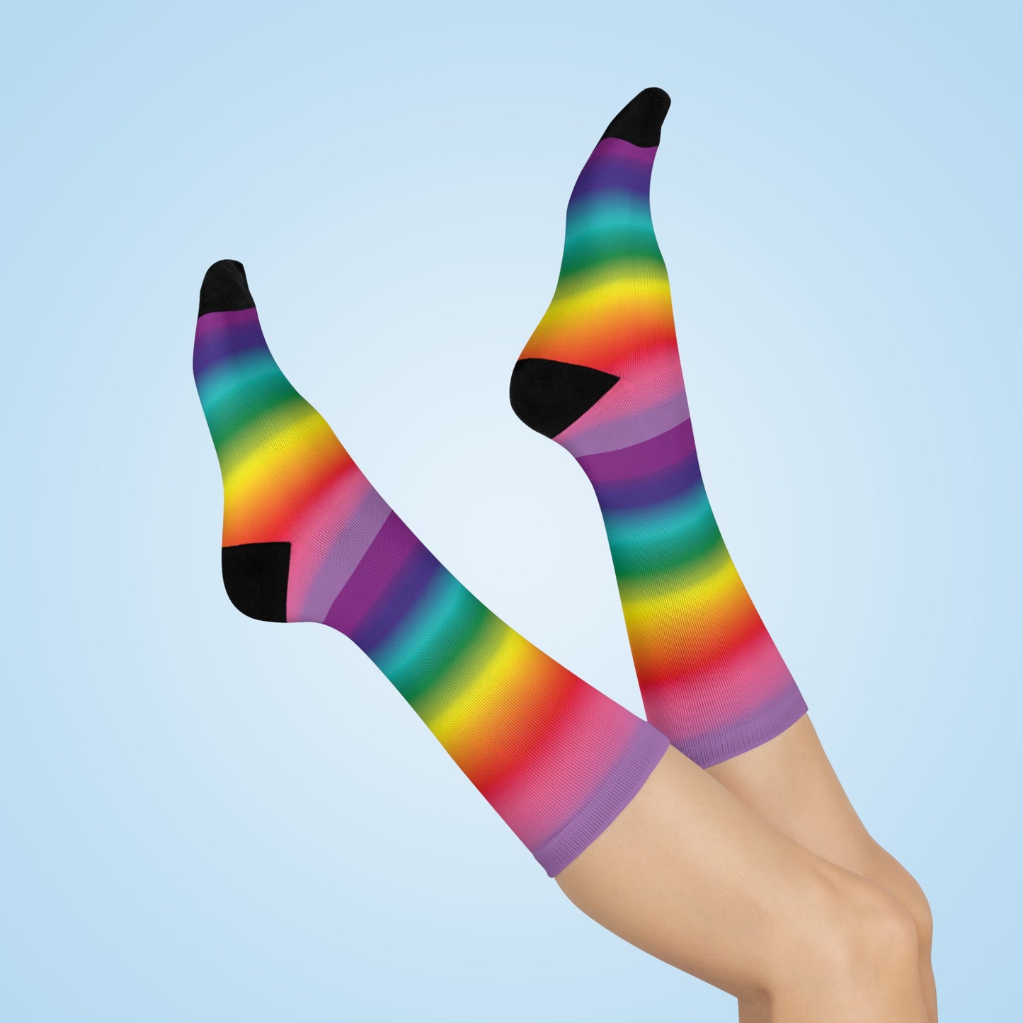 Colorful Rainbow Gradient • Cushioned One-Size Crew Socks