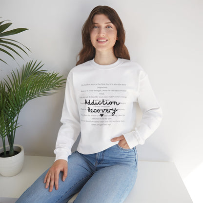 Addiction Recovery Inspirational Message Crewneck • Unisex Crewneck Sweatshirt
