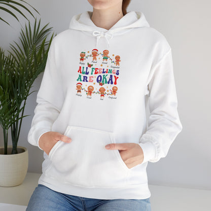 "All Feelings Are Okay" Holiday Edition • Unisex Adult Hoodie