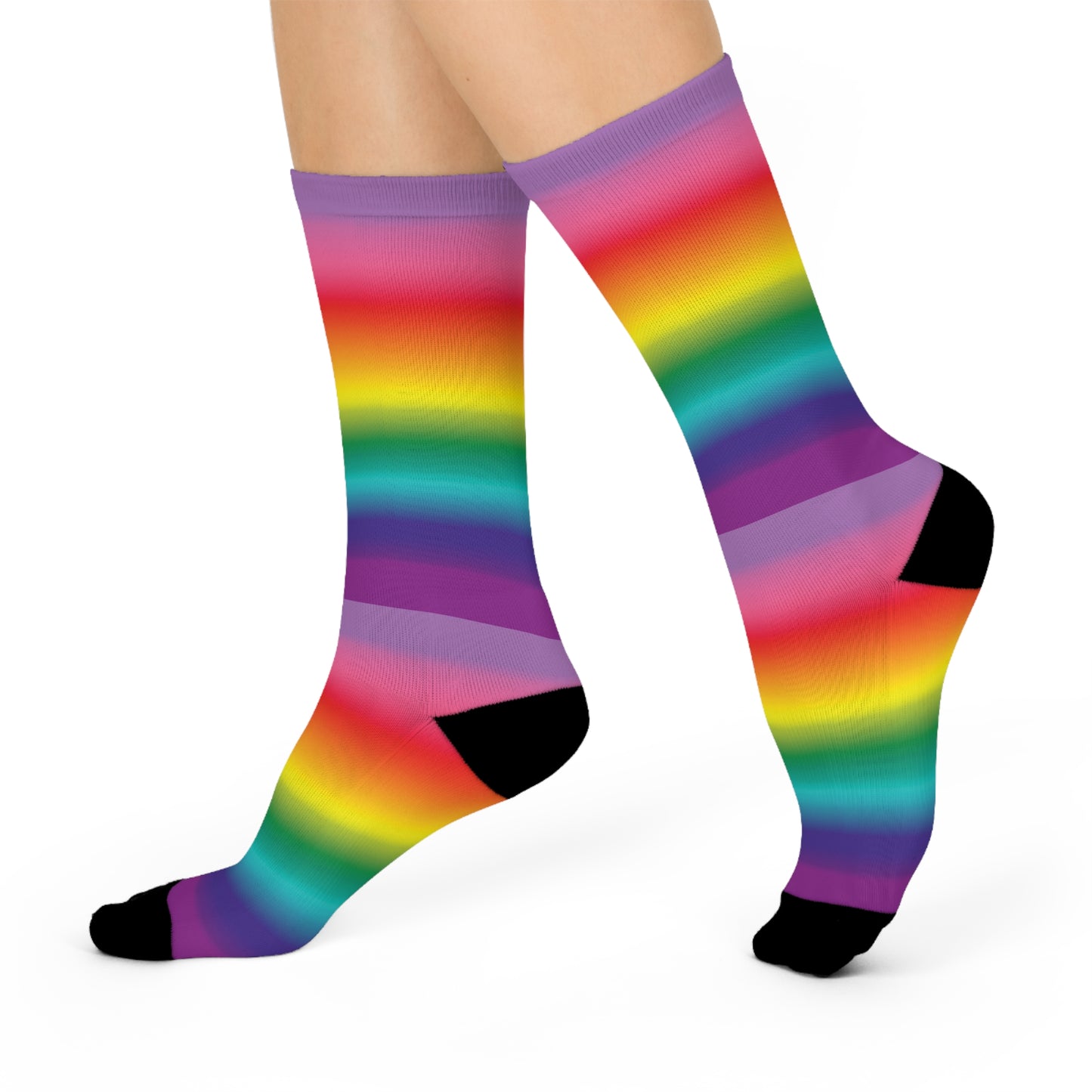 Colorful Rainbow Gradient • Cushioned One-Size Crew Socks