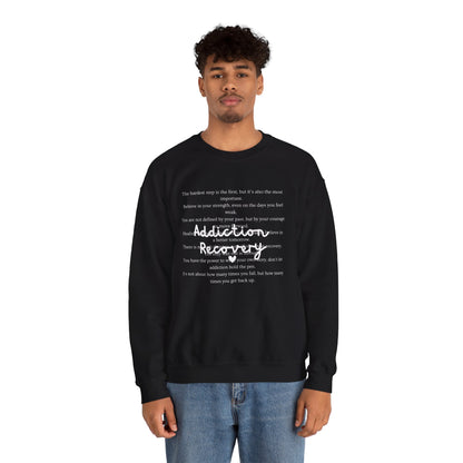 Addiction Recovery Inspirational Message Crewneck • Unisex Crewneck Sweatshirt