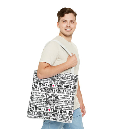 Daily Affirmations in Black & White | Eco-Friendly Tote Bag